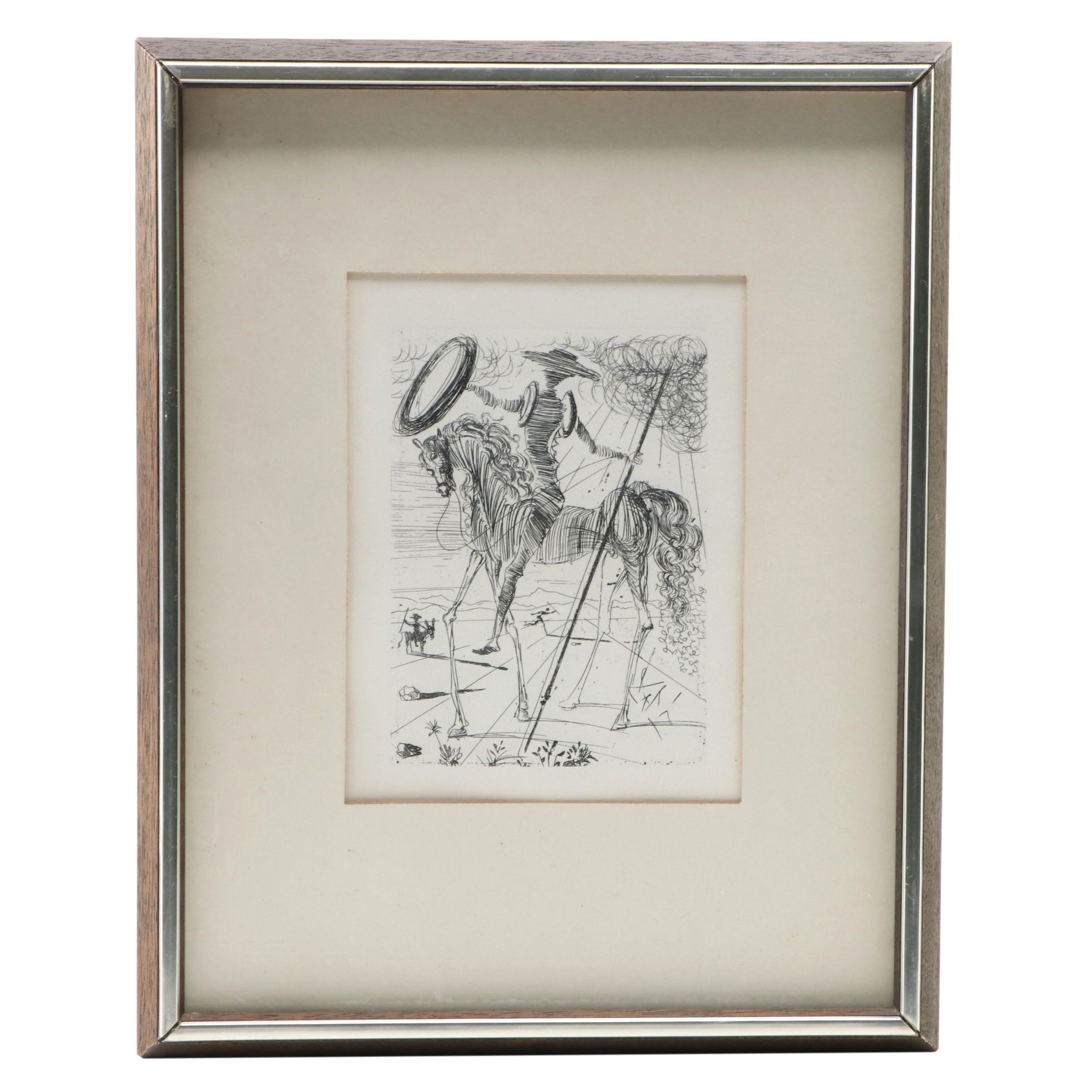 Salvador Dalí Second Edition Restrike Etching "Don Quixote"