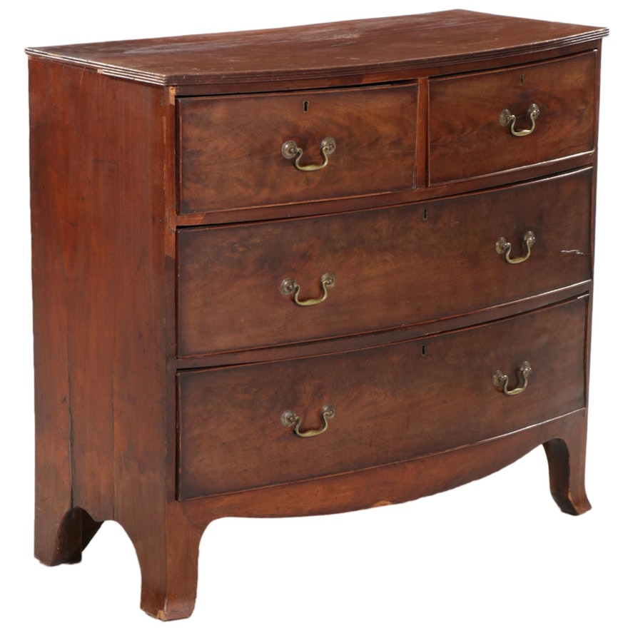 Regency Mahogany Bowfront Four-Drawer Chest, Early 19th Century