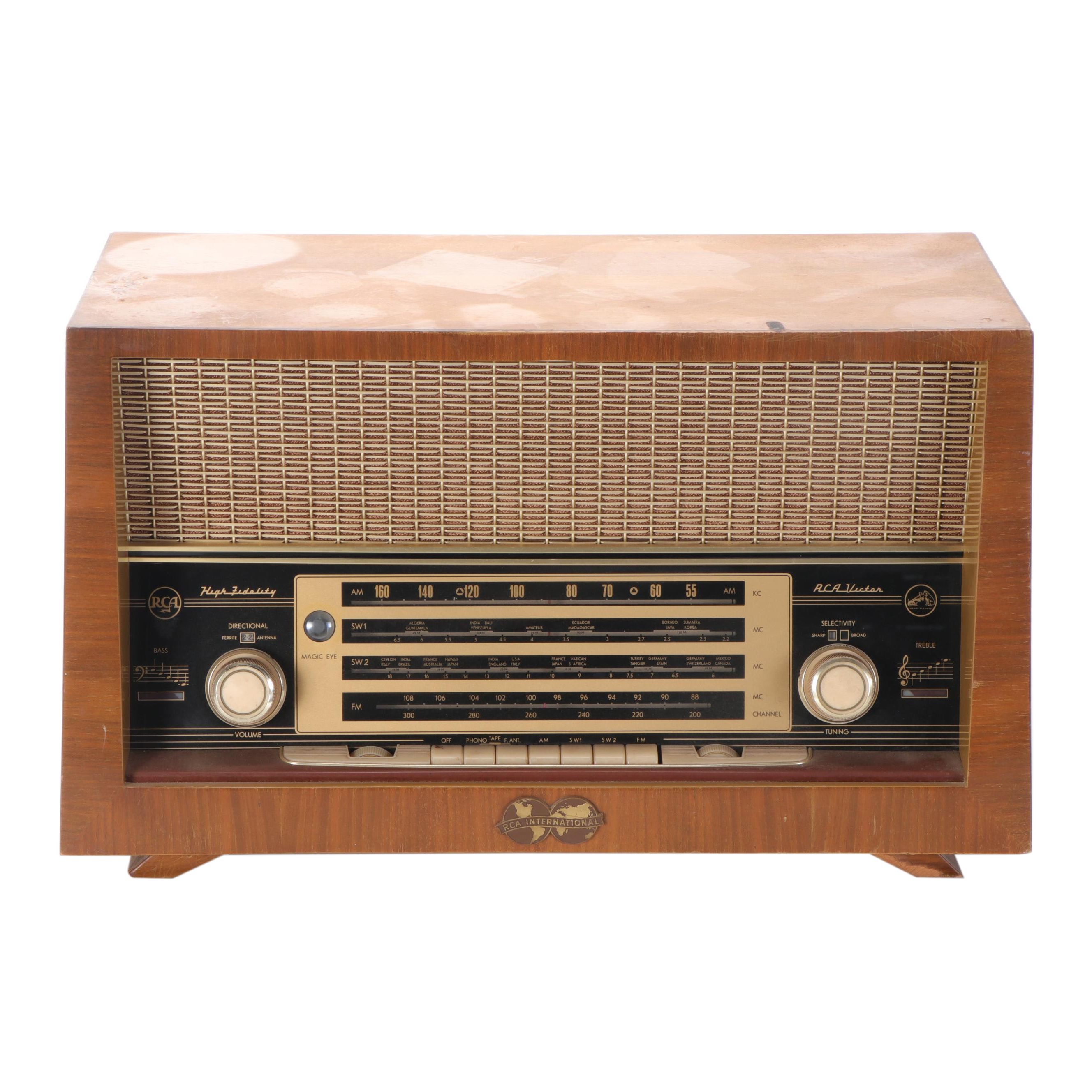 RCA Victor Model 9-INT-1 High Fidelity AM/FM Tube Radio, Mid-20th Century