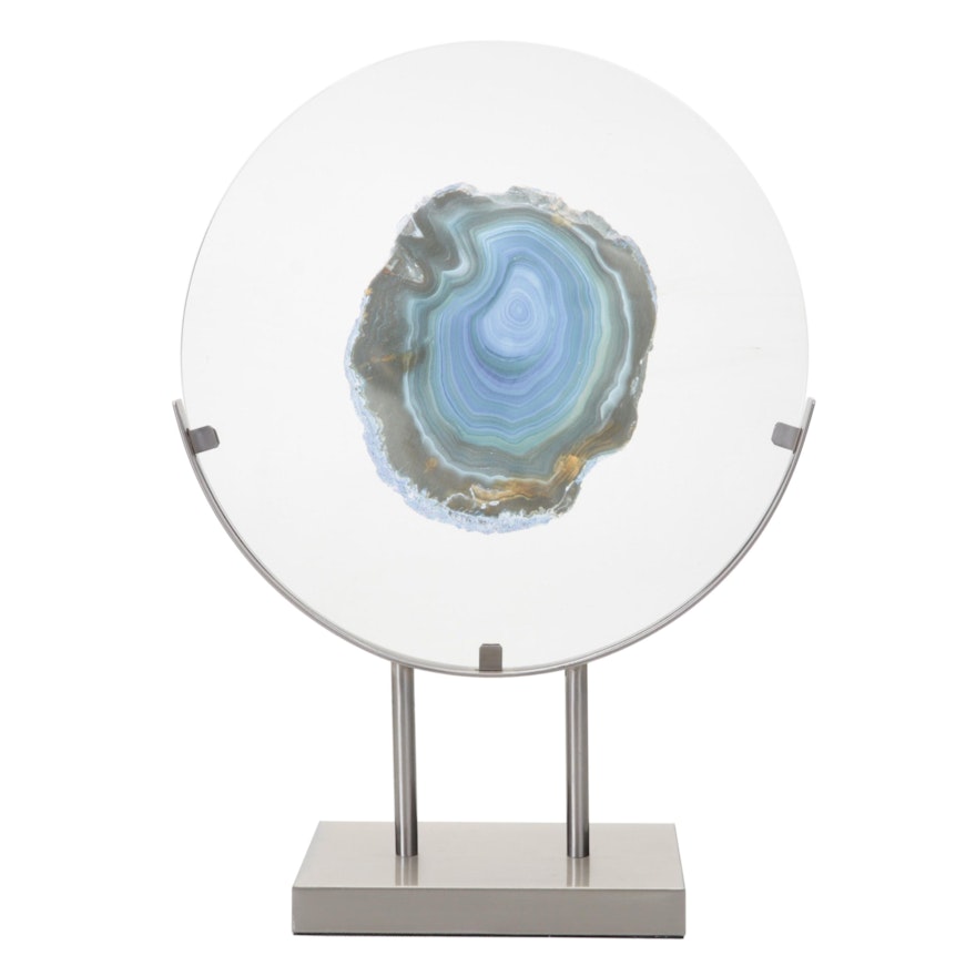 Z Gallerie Faux Agate Giclée on Acrylic Glass, 21st Century