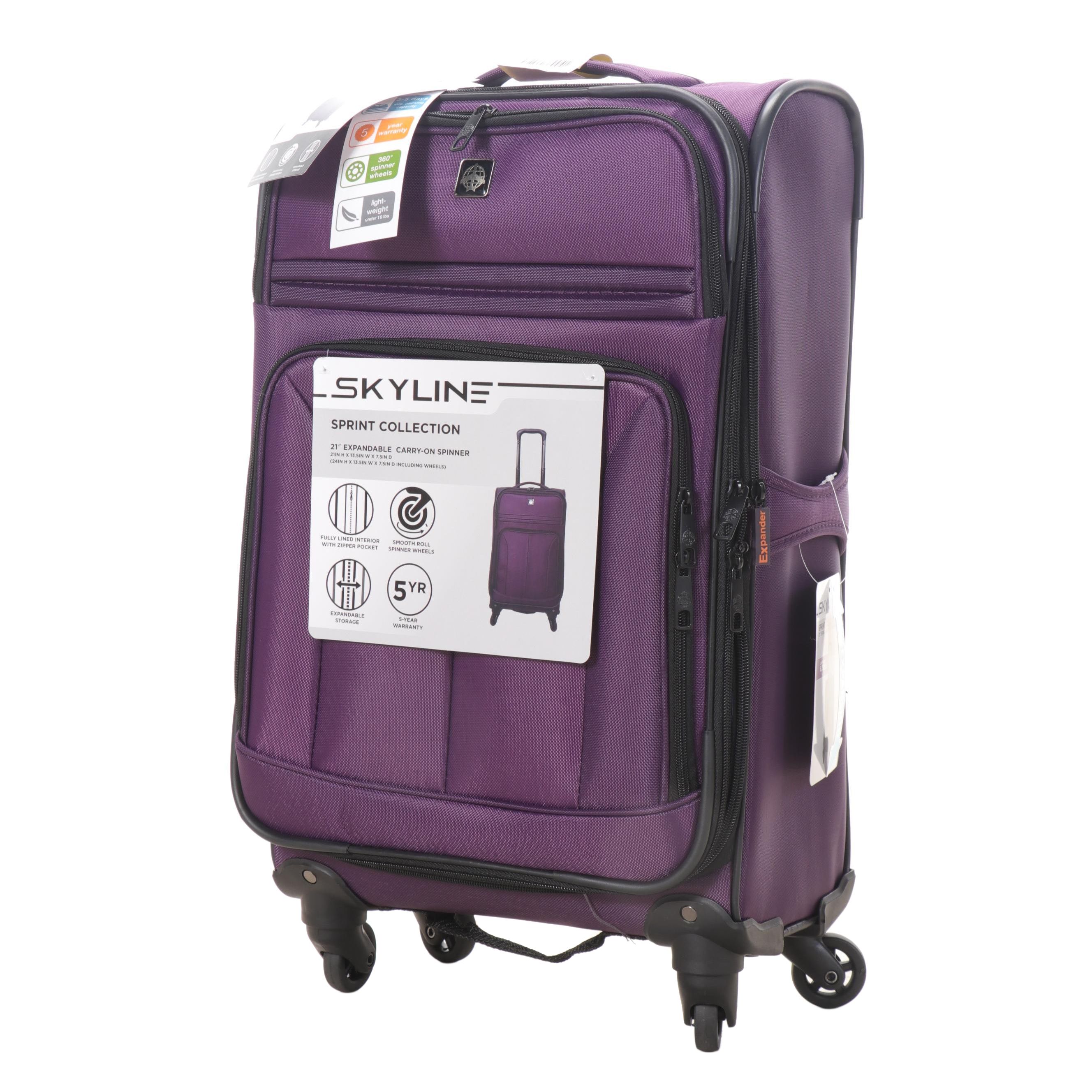Skyline Sprint Collection 21" Expandable Carry-On Spinner Suitcase