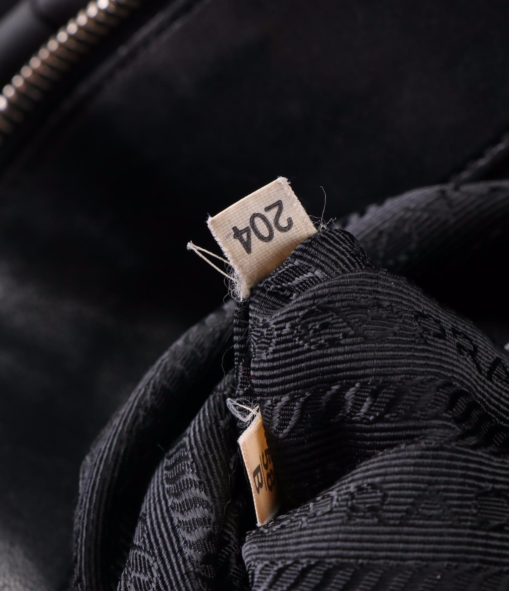 Prada Medium Two-Way Bag in Black Gaufre Nylon Gabardine and Leather