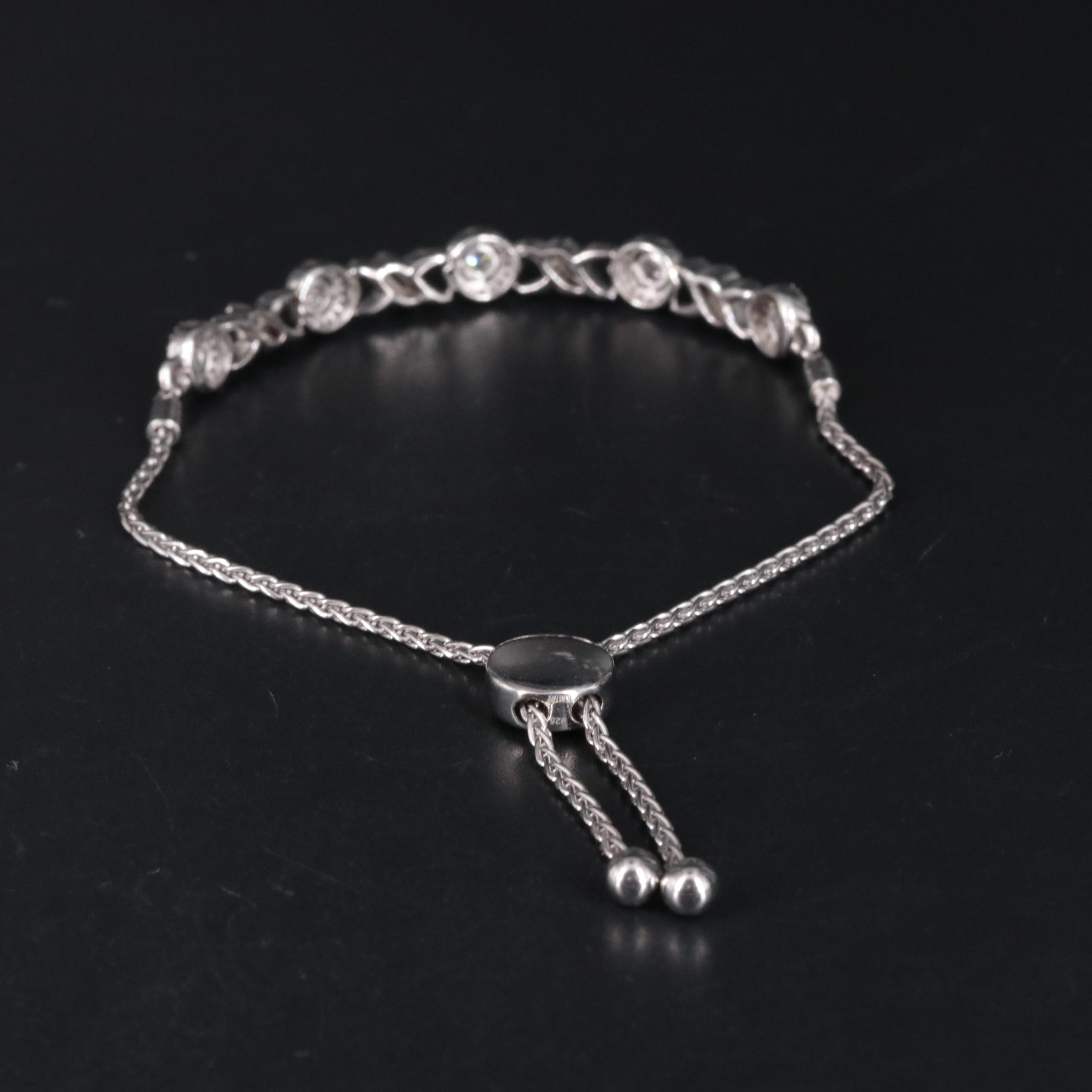 Sterling 0.51 CTW Diamond Bolo Slide Bracelet