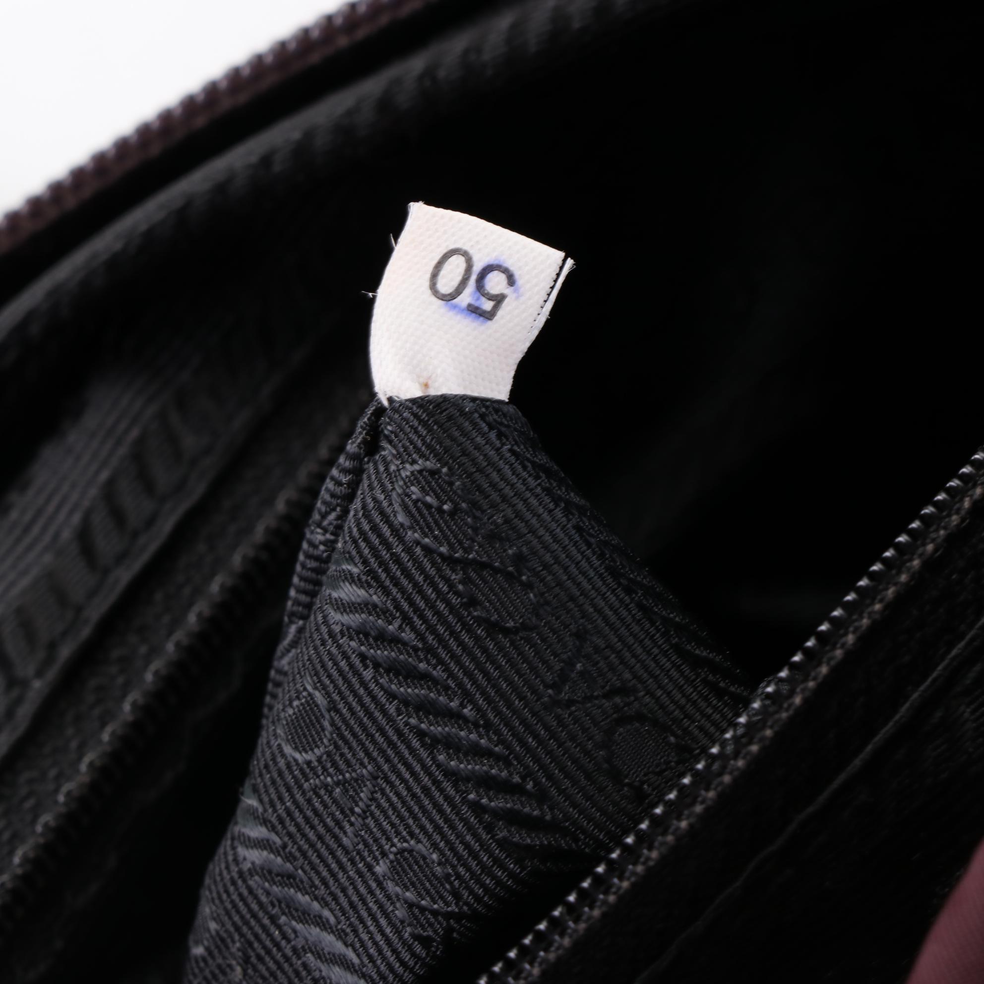 Prada Small Crossbody Bag in Wine Nylon Gabardine and Leather