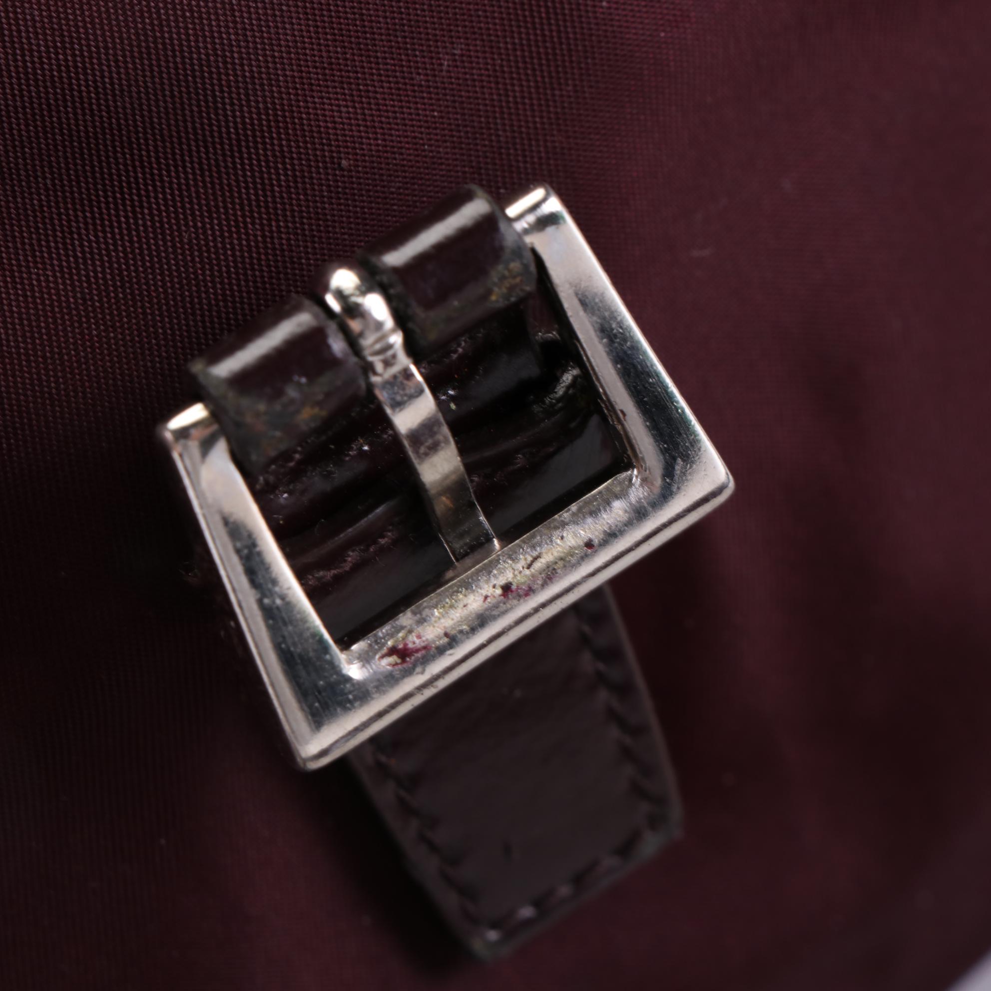 Prada Small Crossbody Bag in Wine Nylon Gabardine and Leather