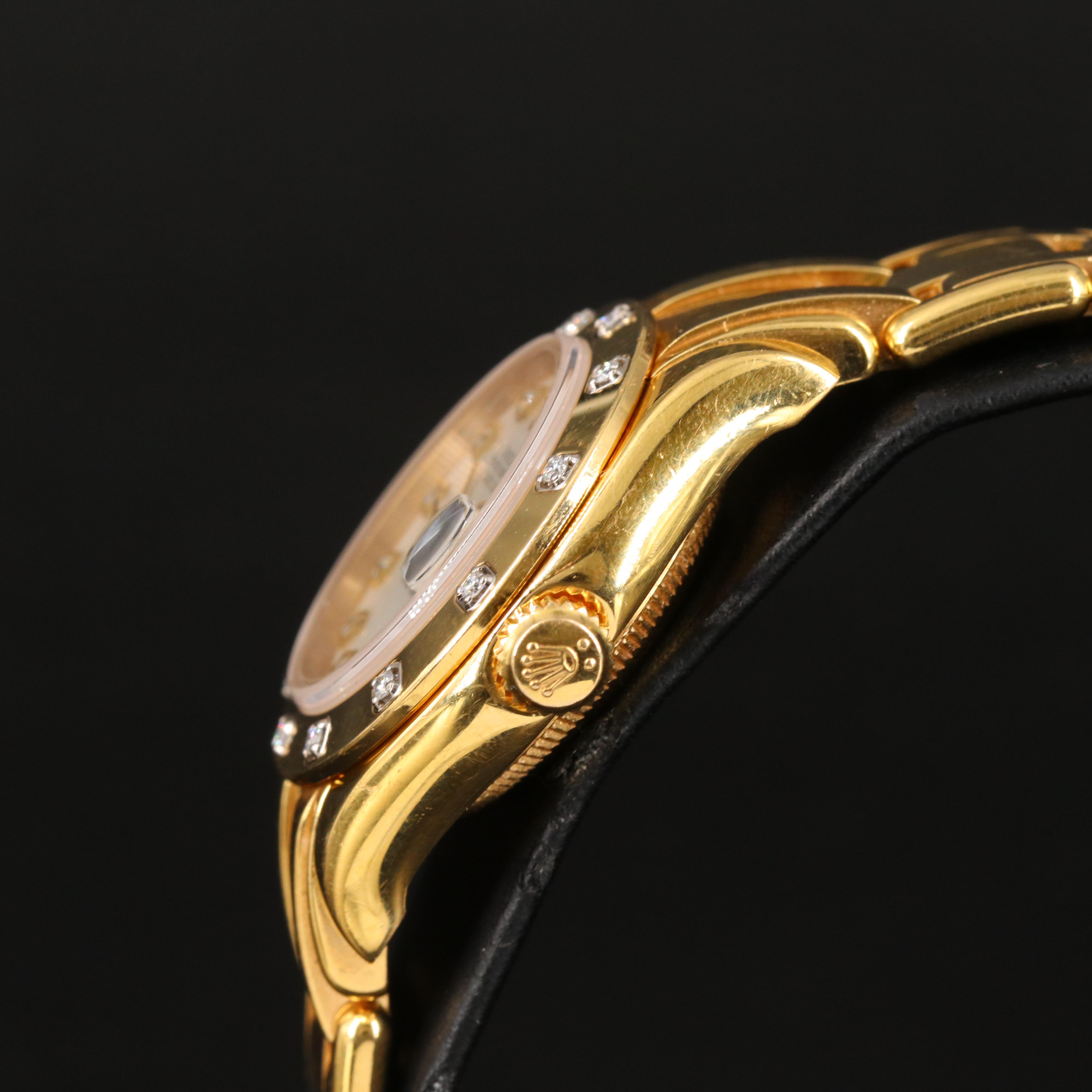 Rolex Datejust 18K Diamond Dial and Factory Diamond Bezel Pearlmaster Watch