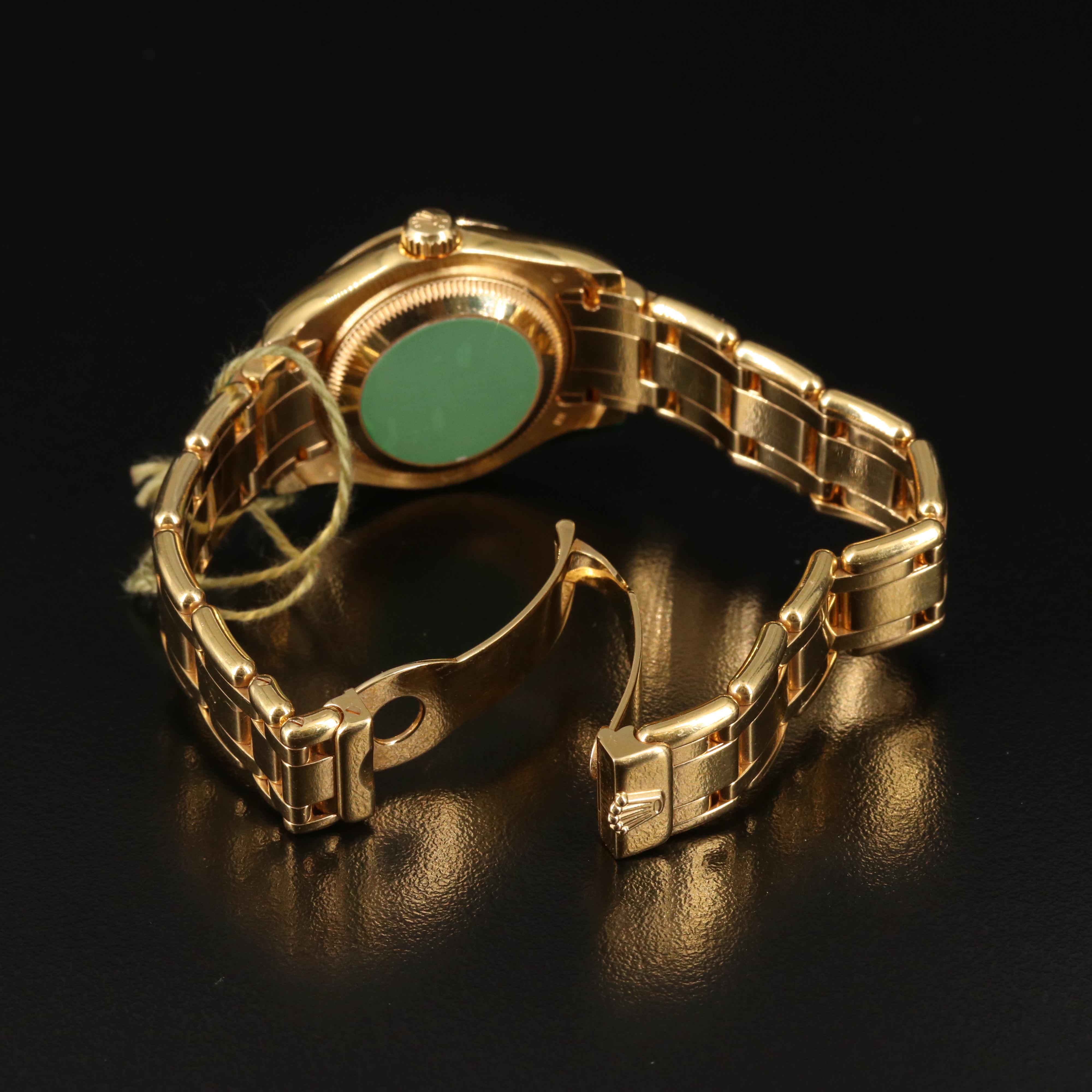 Rolex Datejust 18K Diamond Dial and Factory Diamond Bezel Pearlmaster Watch