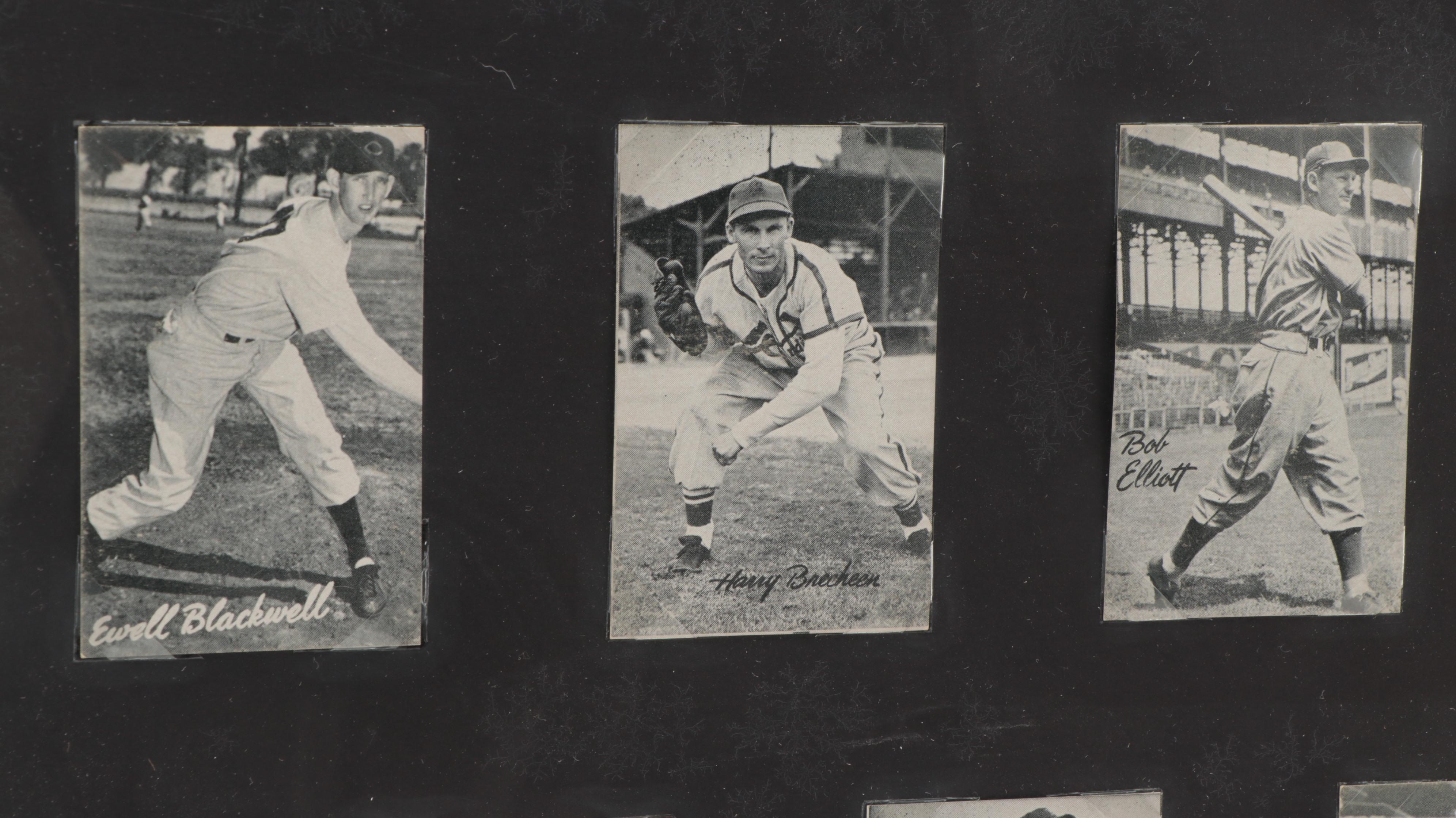 1947 Bond Bread Baseball Cards With Pafko, Ennis, Elliott, More in Display Case