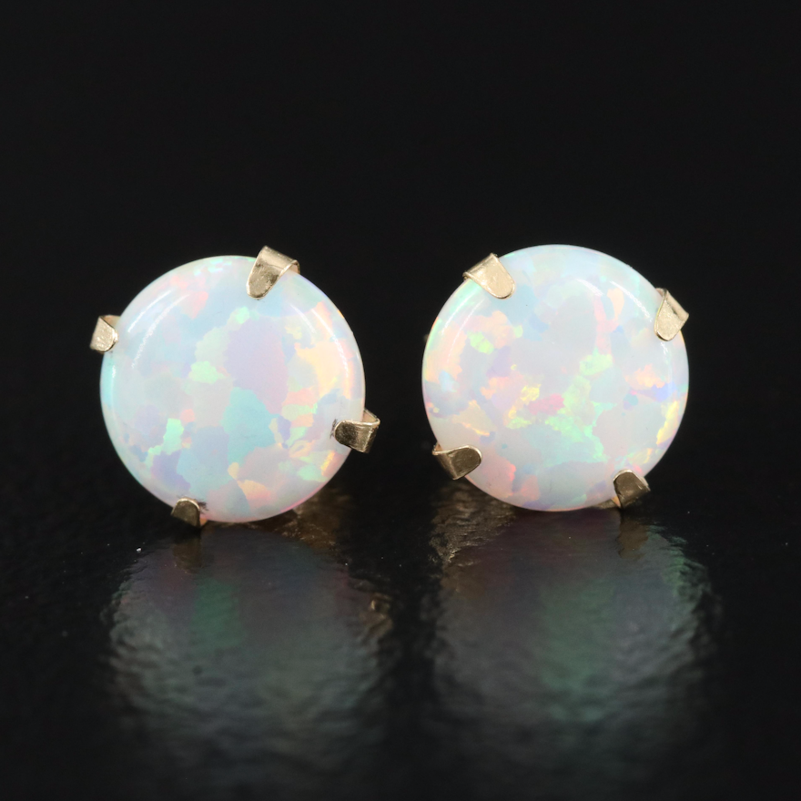 14K Opal Stud Earrings