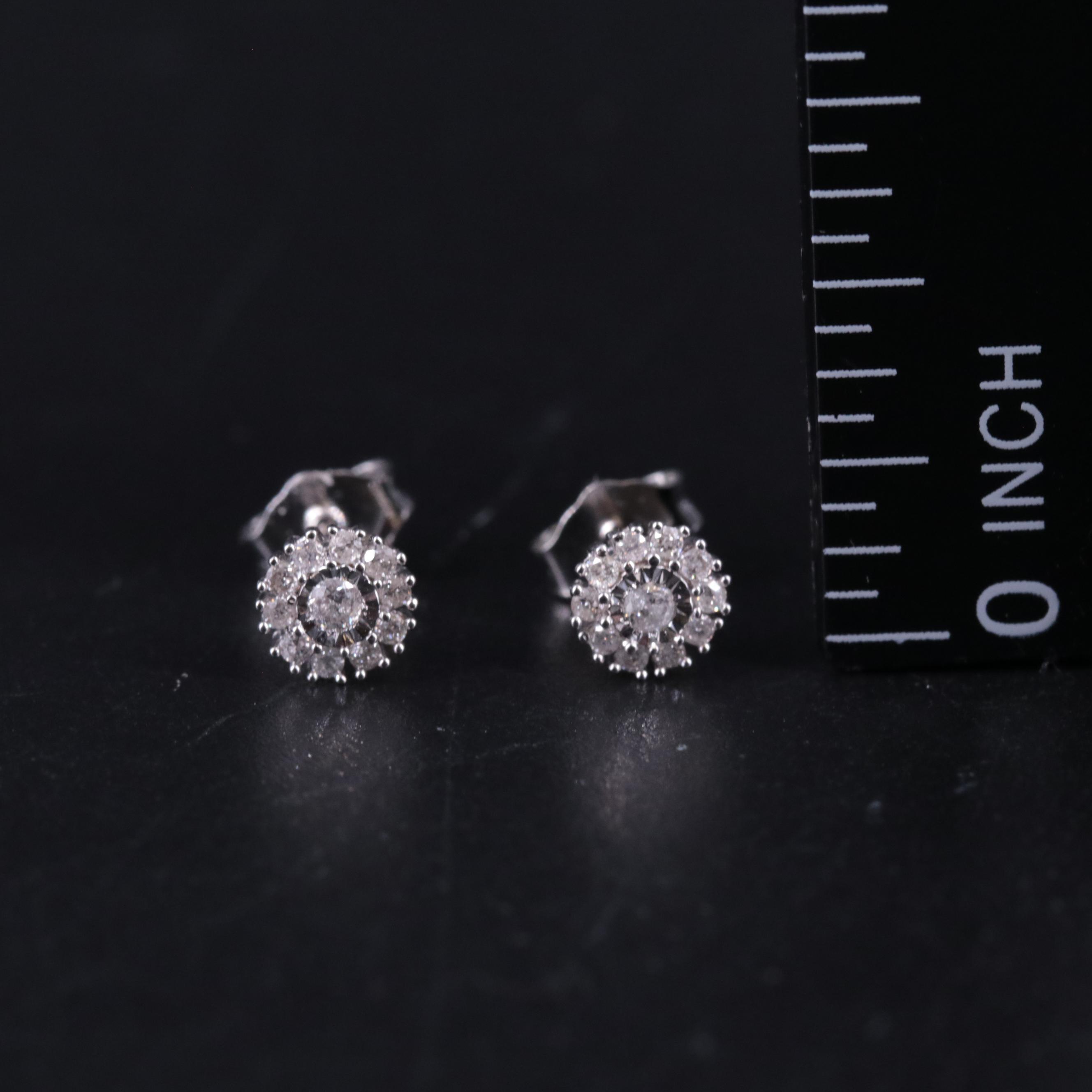 Sterling Diamond Studs