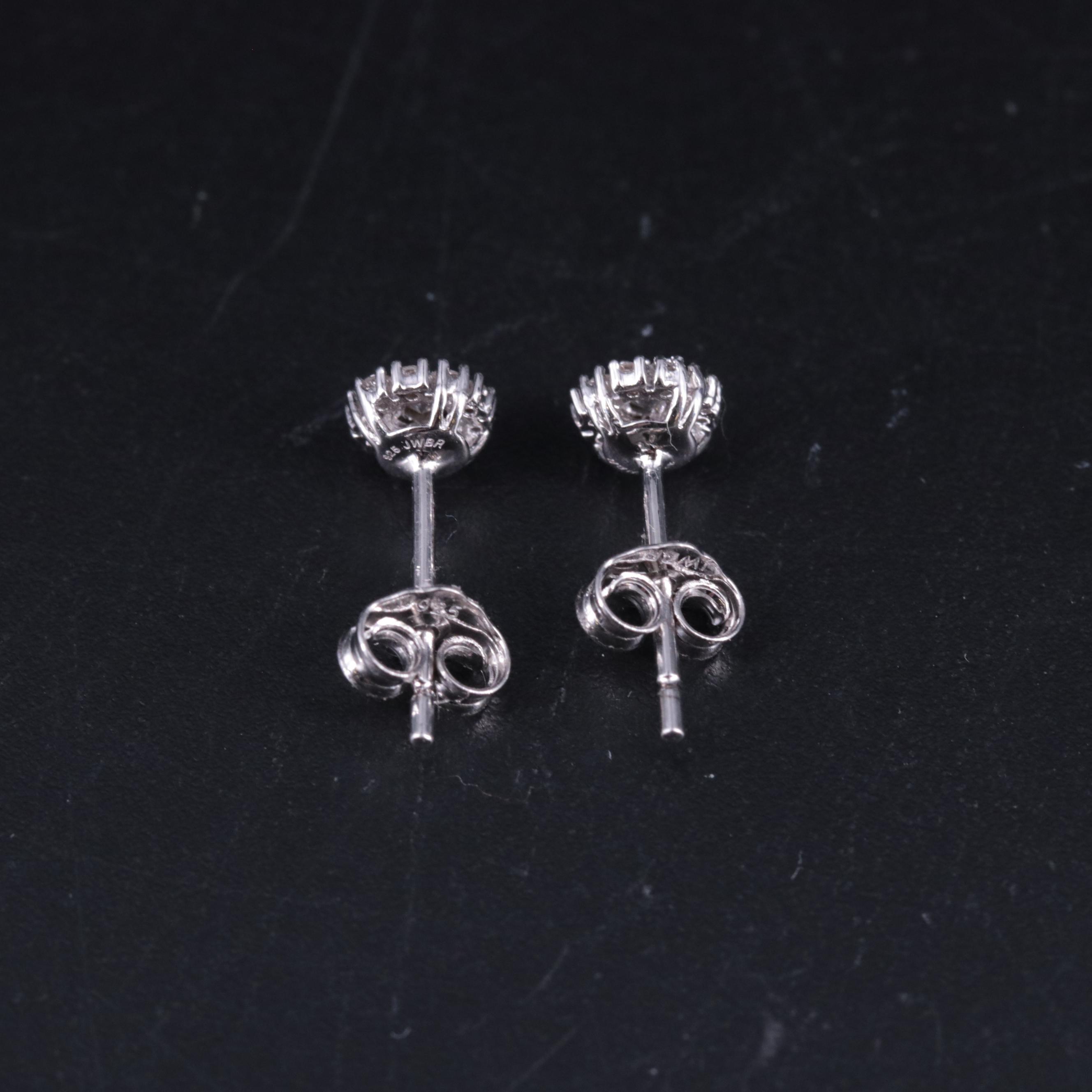 Sterling Diamond Studs