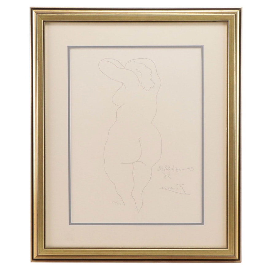 Lithograph After Pablo Picasso "Femme Vue de Dos," Circa 1970