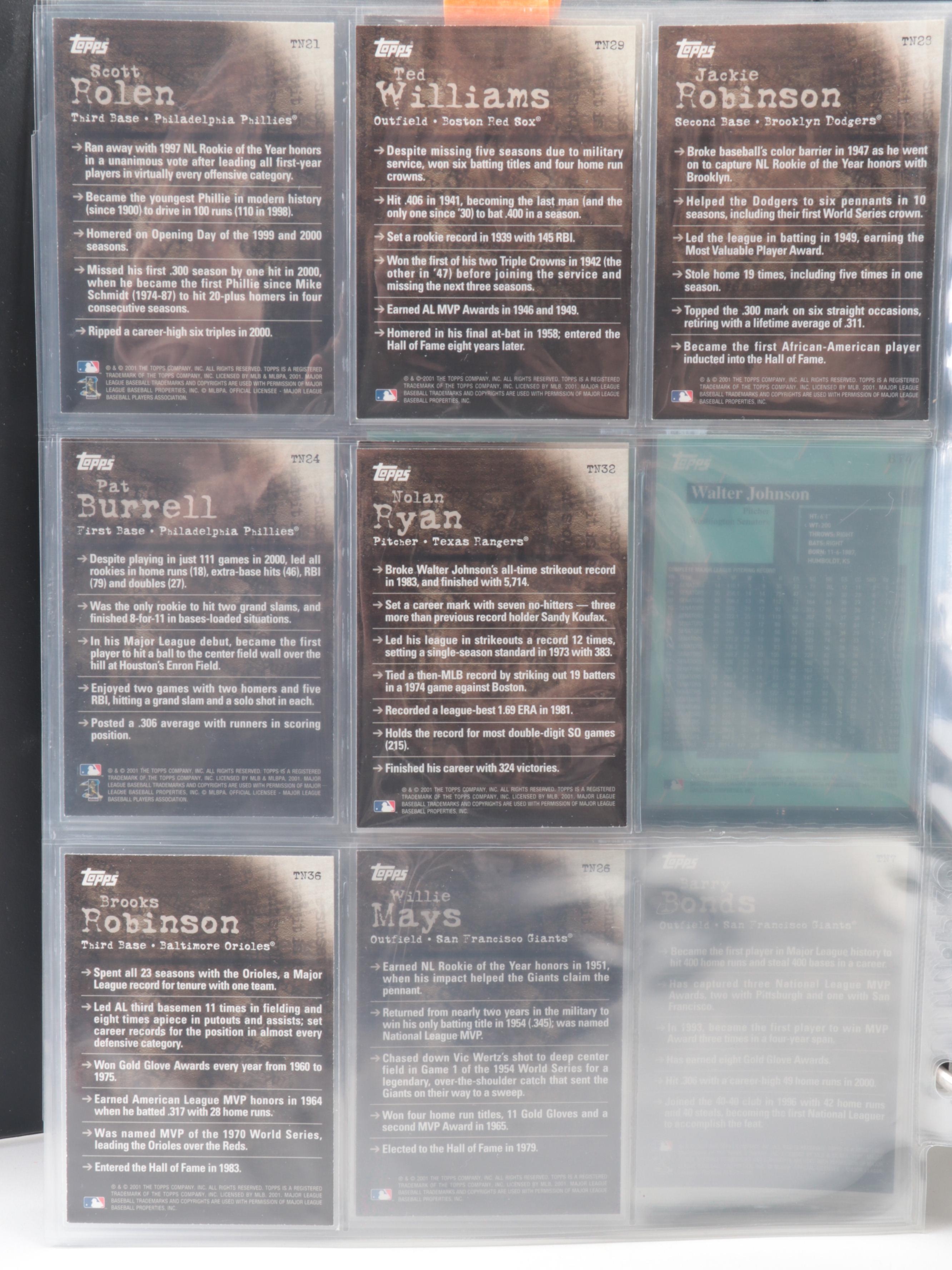 Topps Baseball Cards With Rookies, HOFers, More, 2000–2001