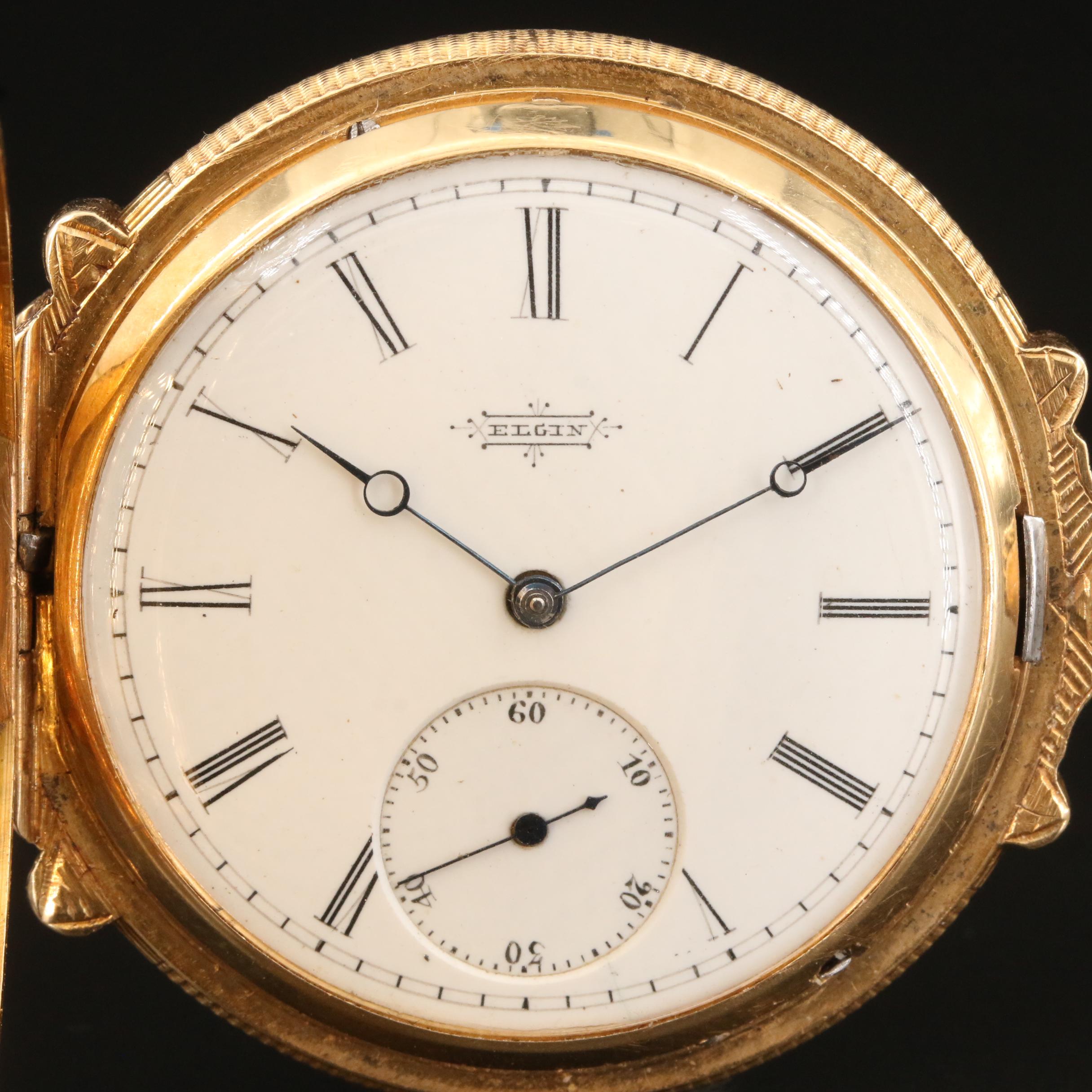 1881 Elgin 18K Box Hinge Case Pocket Watch
