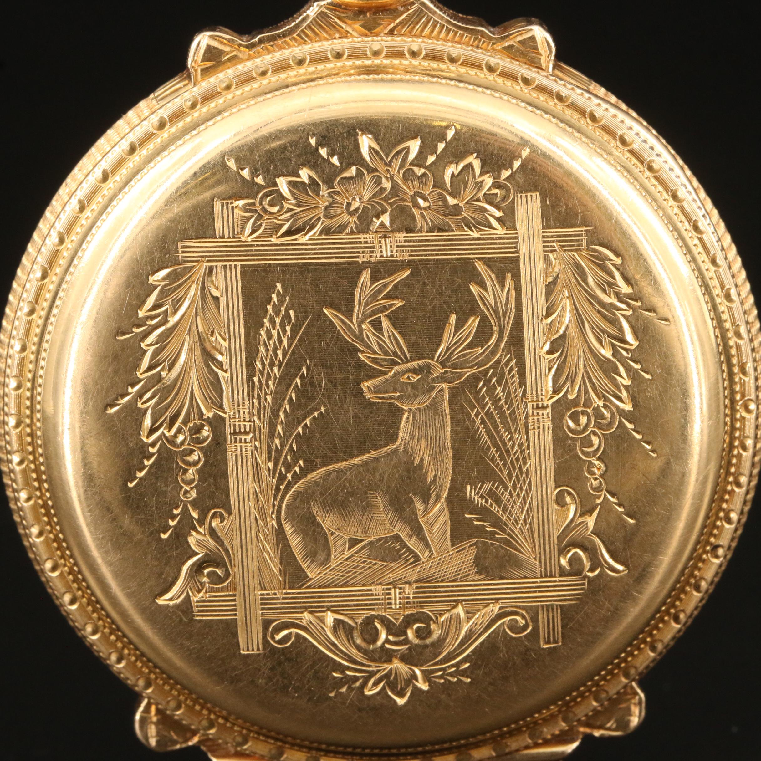 1881 Elgin 18K Box Hinge Case Pocket Watch