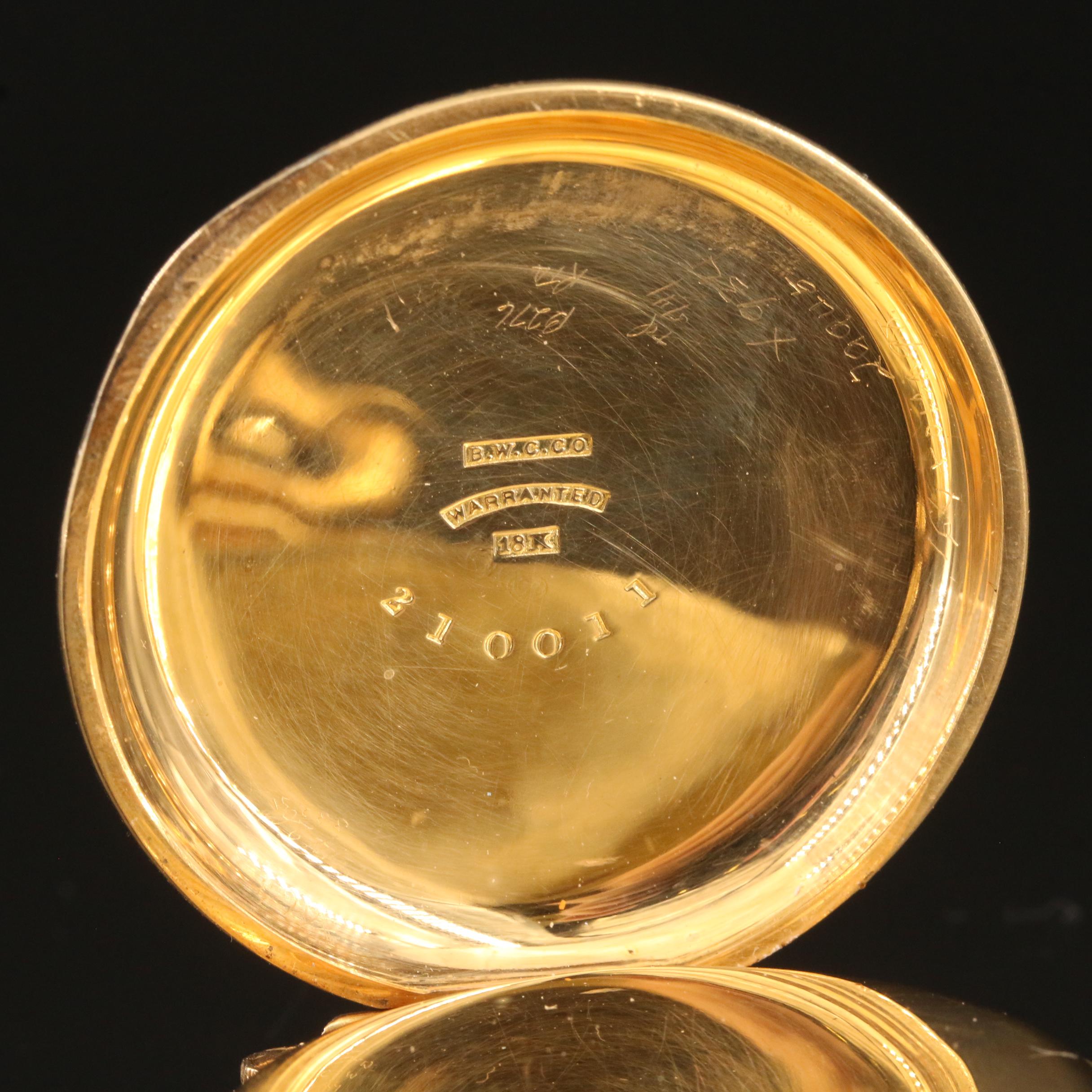 1881 Elgin 18K Box Hinge Case Pocket Watch