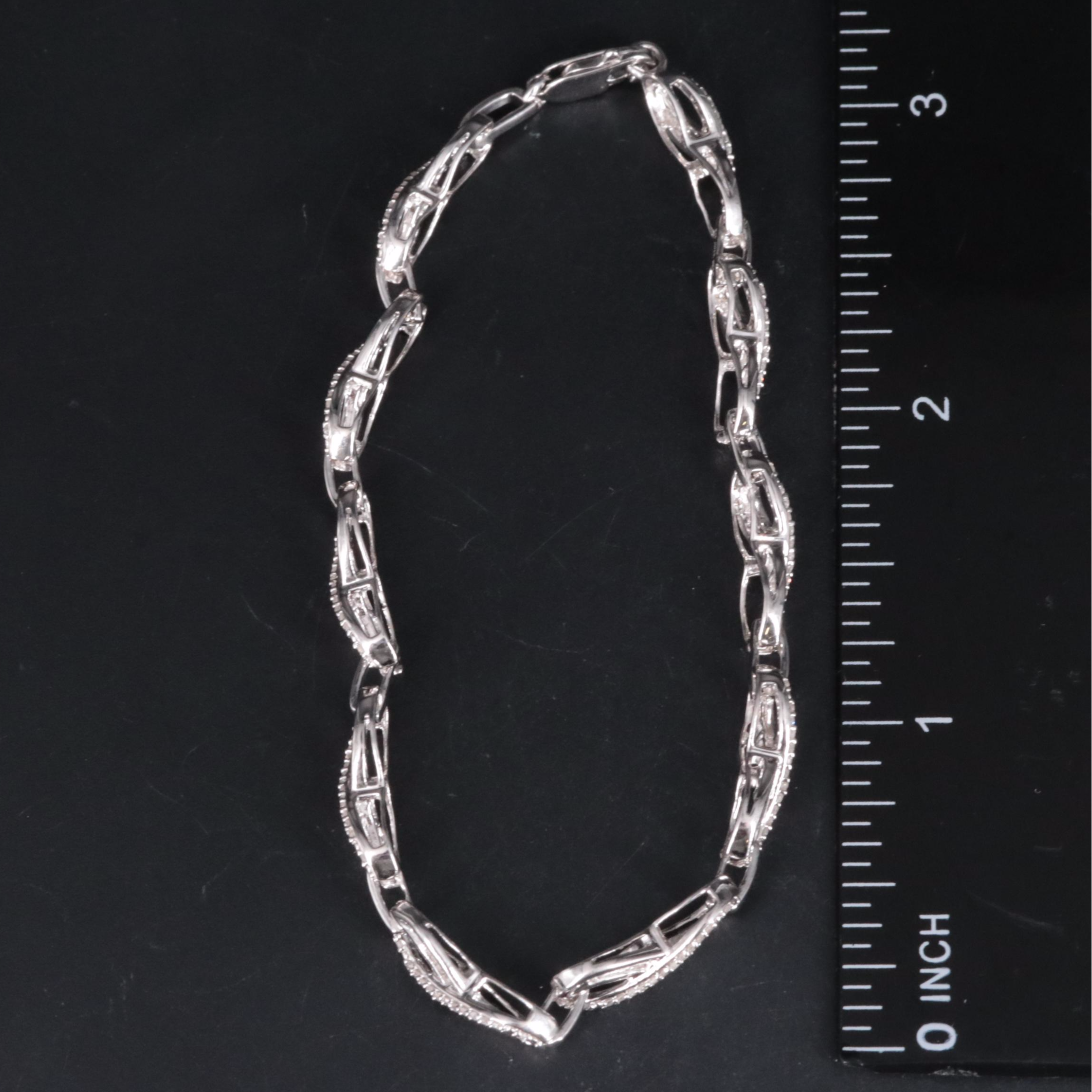 Sterling Diamond Infinity Link Bracelet