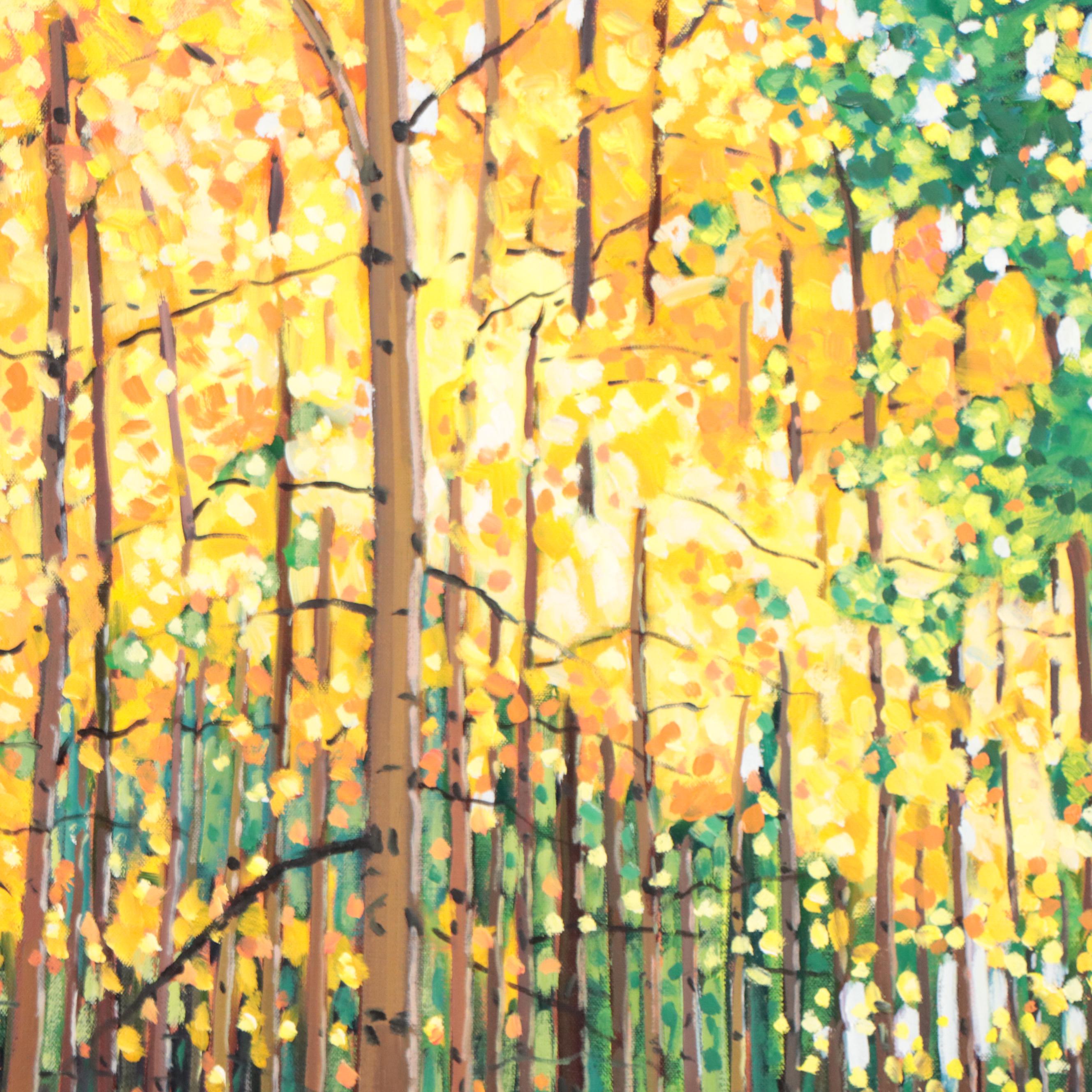 Jay Wilford Landscape Oil Painting "Aspen Grove," 21st Century