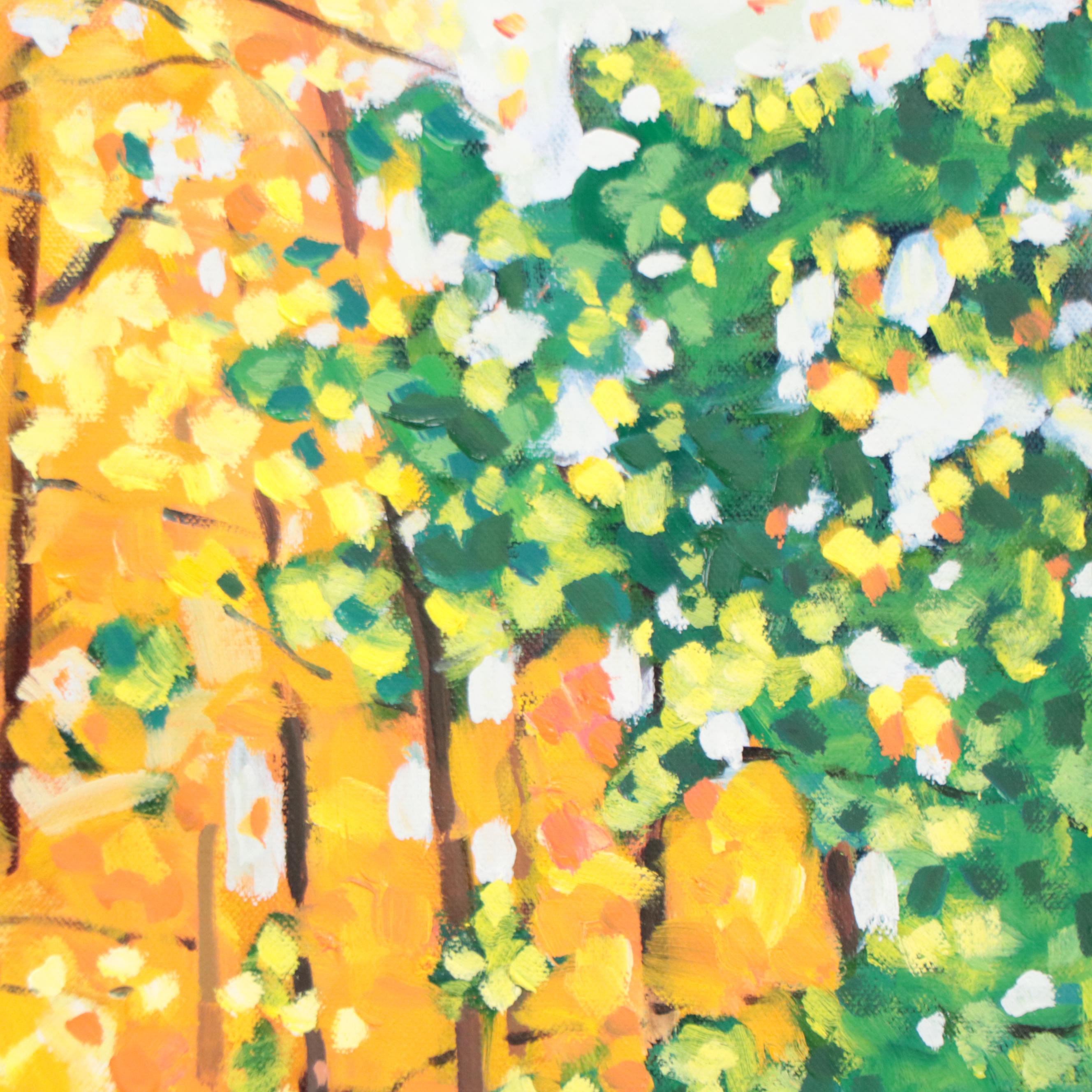 Jay Wilford Landscape Oil Painting "Aspen Grove," 21st Century