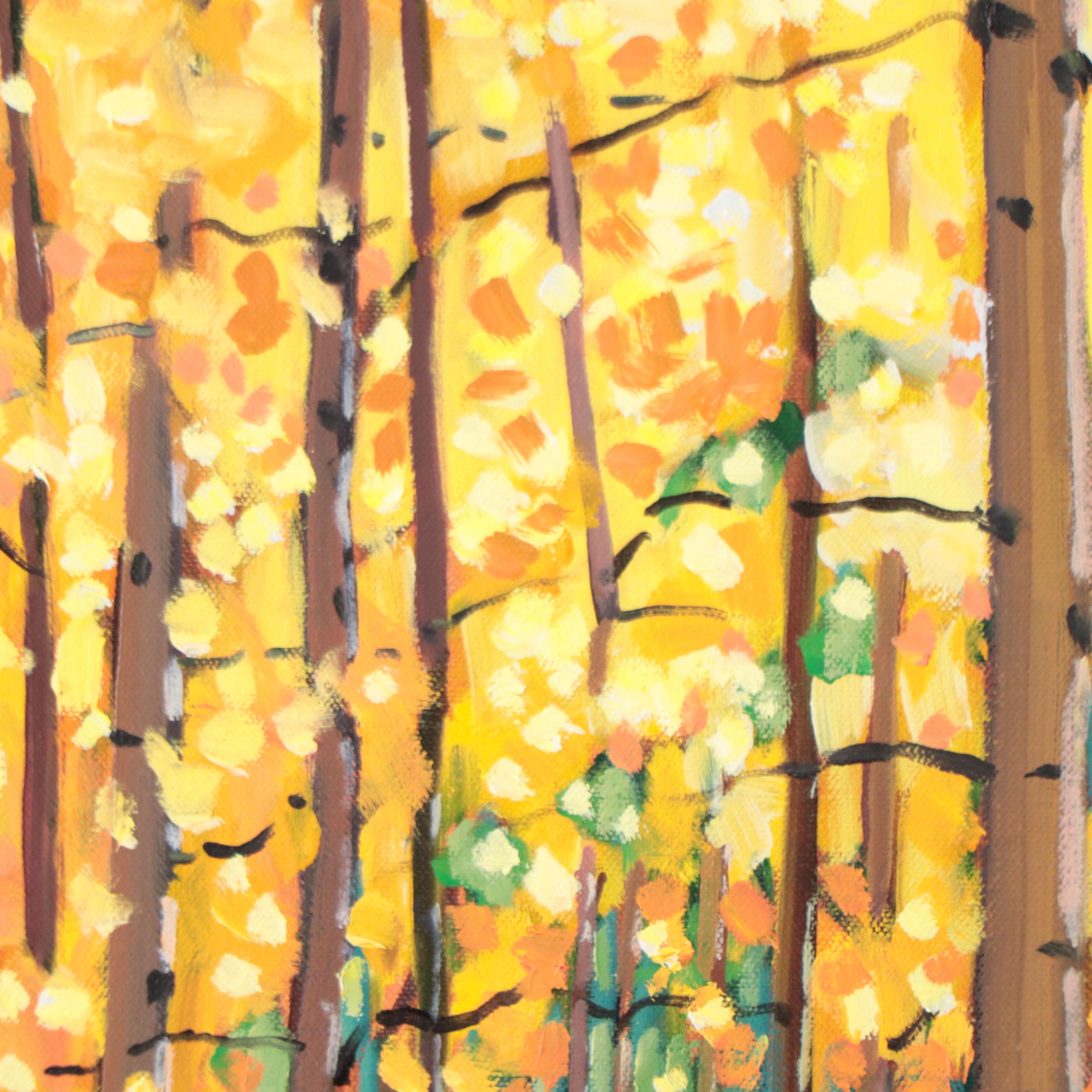 Jay Wilford Landscape Oil Painting "Aspen Grove," 21st Century