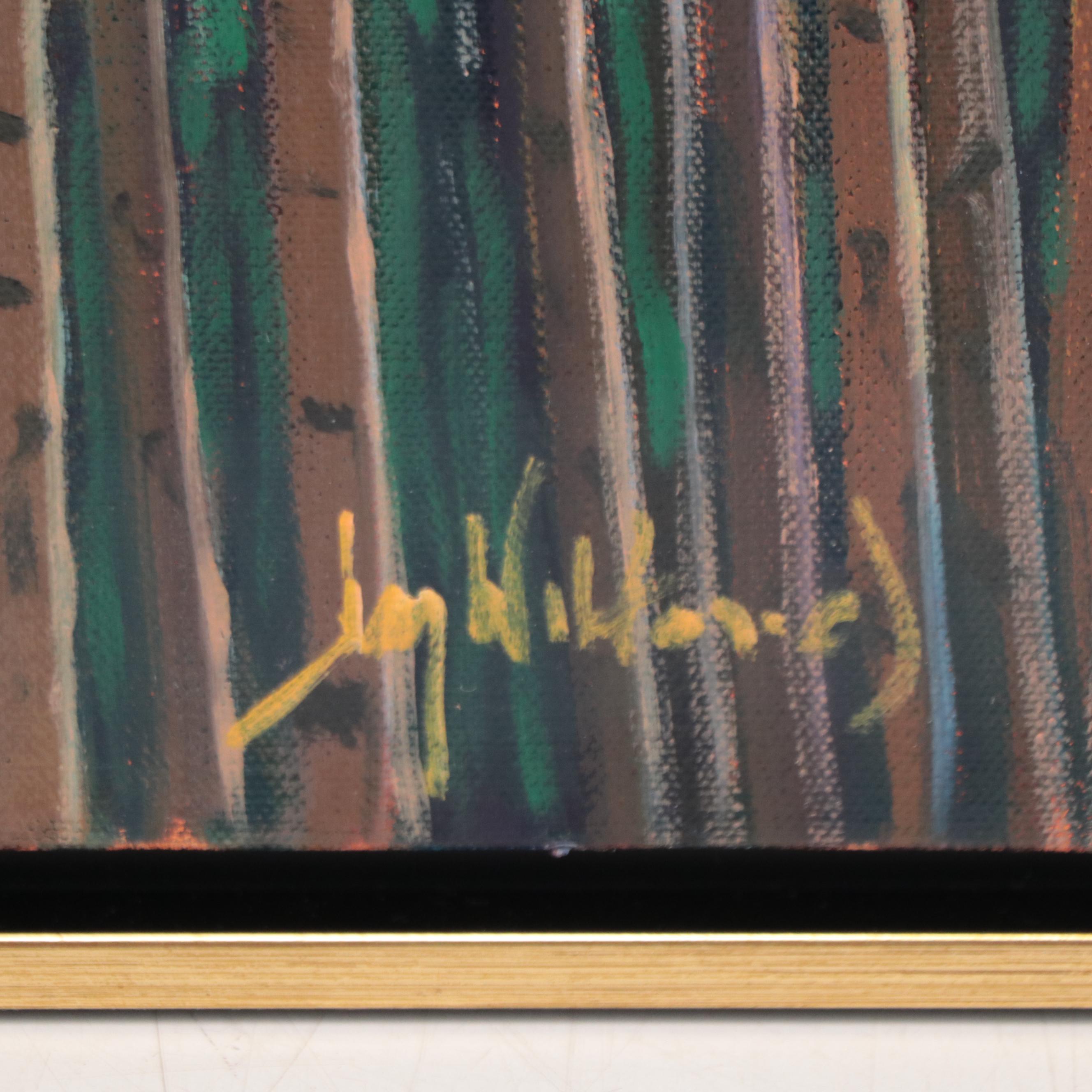 Jay Wilford Landscape Oil Painting "Aspen Grove," 21st Century