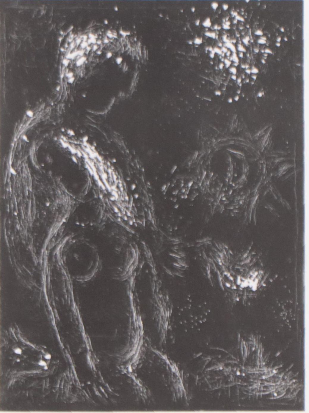 Marc Chagall Linoleum Cut "Ton Odeur Dans Ma Main Est' Endormie"