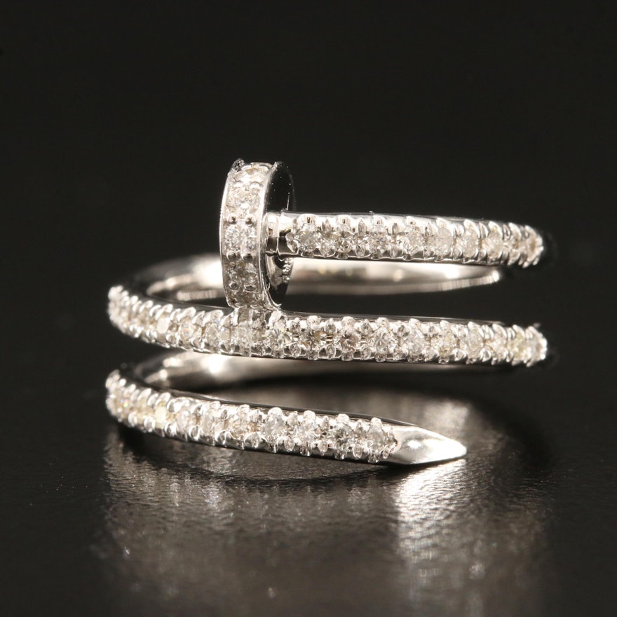 18K 0.55 CTW Diamond Nailhead Ring