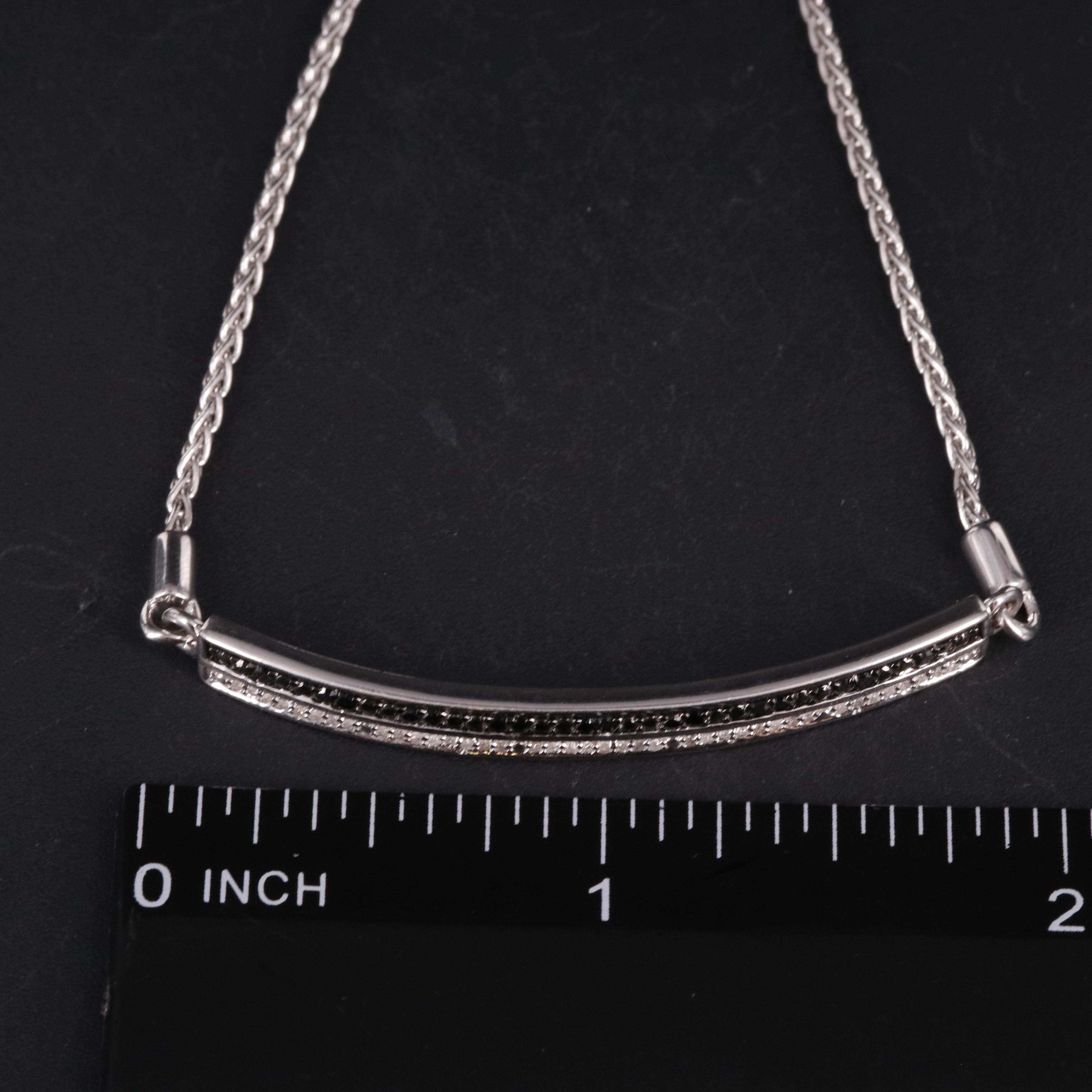 Sterling Diamond Bar Bolo Bracelet