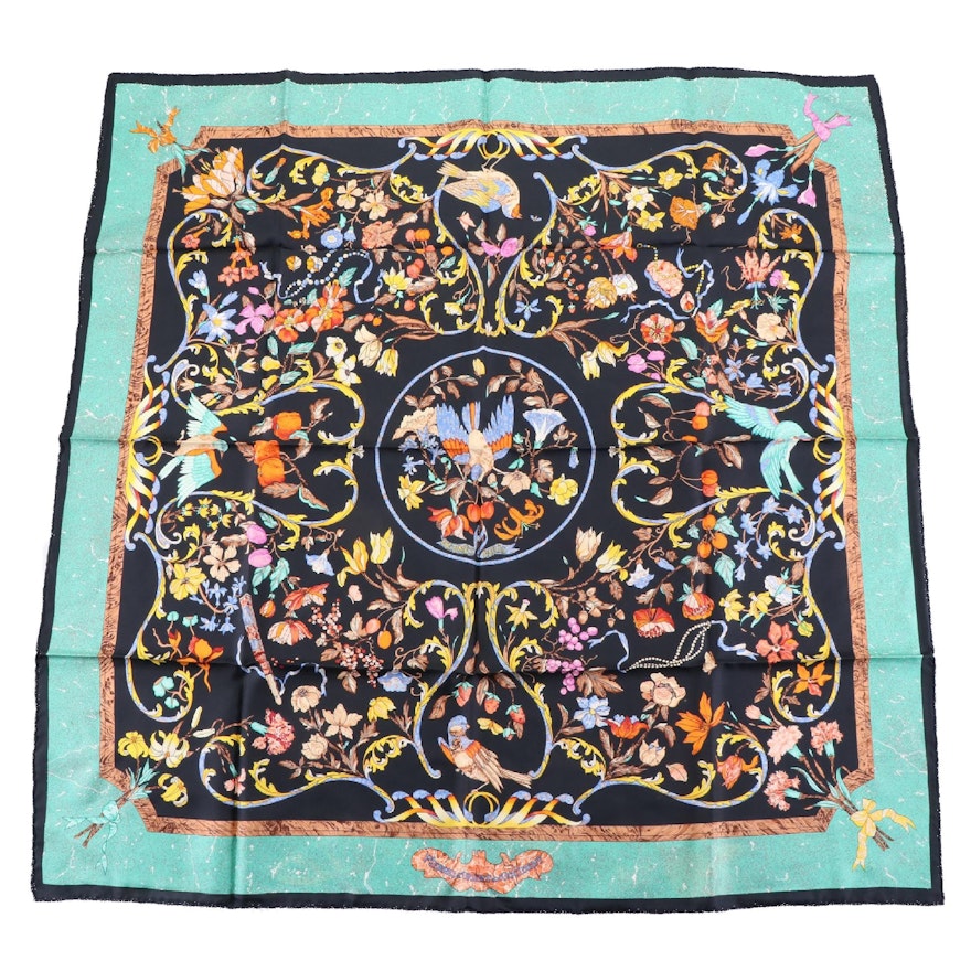 Hermès "Pierres d' Orient et d'Occident" Scarf 90 in Silk Twill