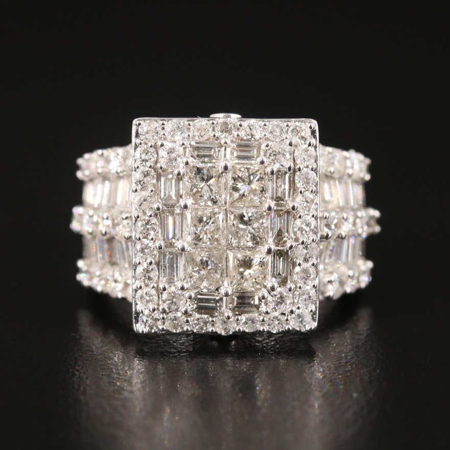 14K 4.00 CTW Diamond Halo Ring