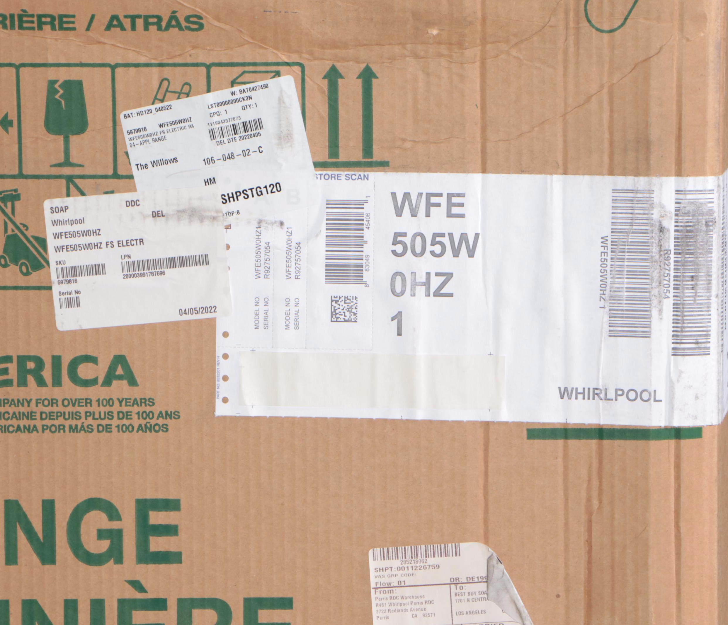 Whirlpool 30" Stainless Electric Smoothtop Range with 5.3 Cu. Ft. Oven