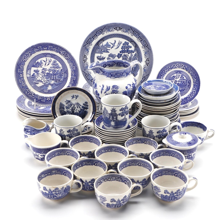 English and American Blue Willow Dinnerware Collection