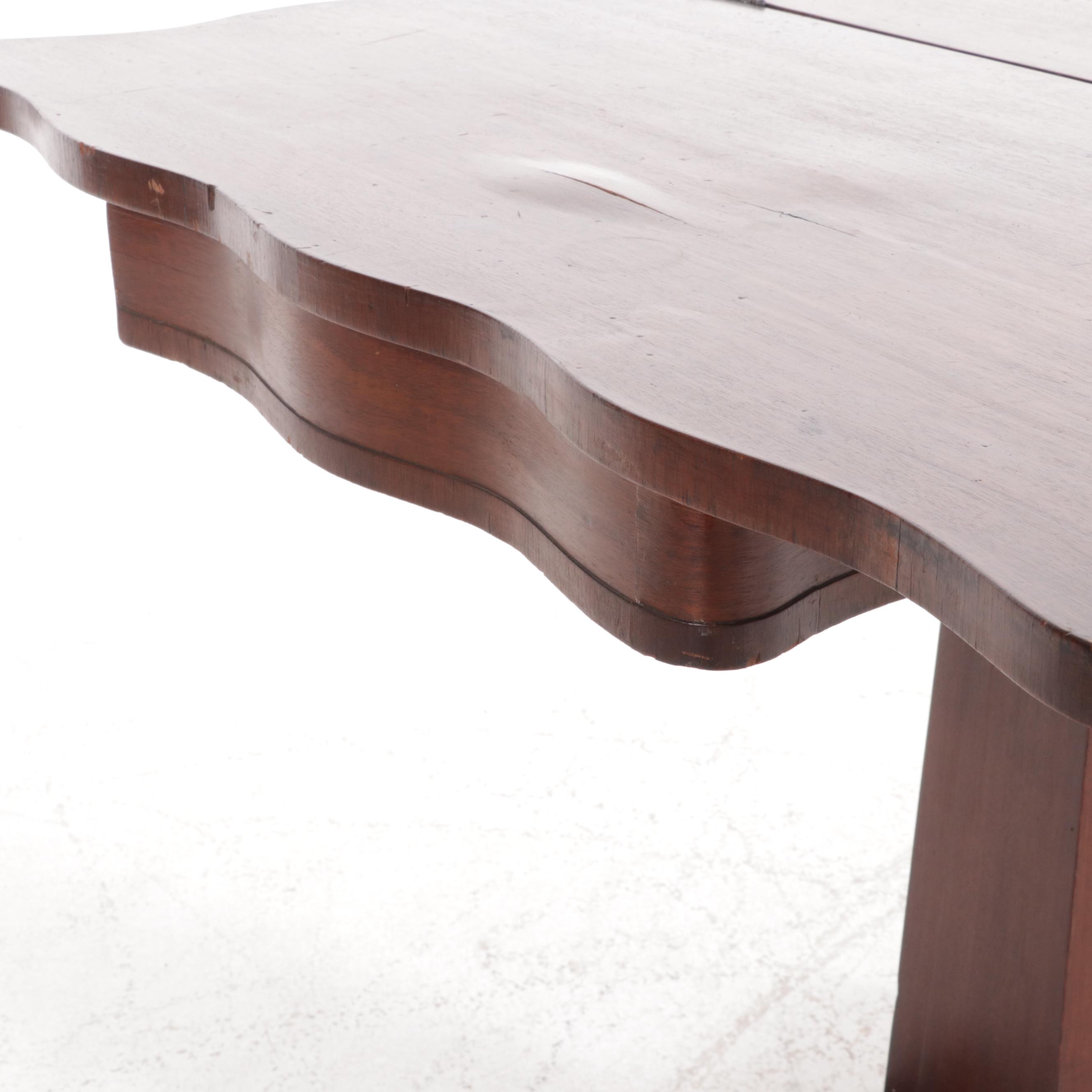 American Empire Walnut Flip-Top Games Table, Mid-19th Century