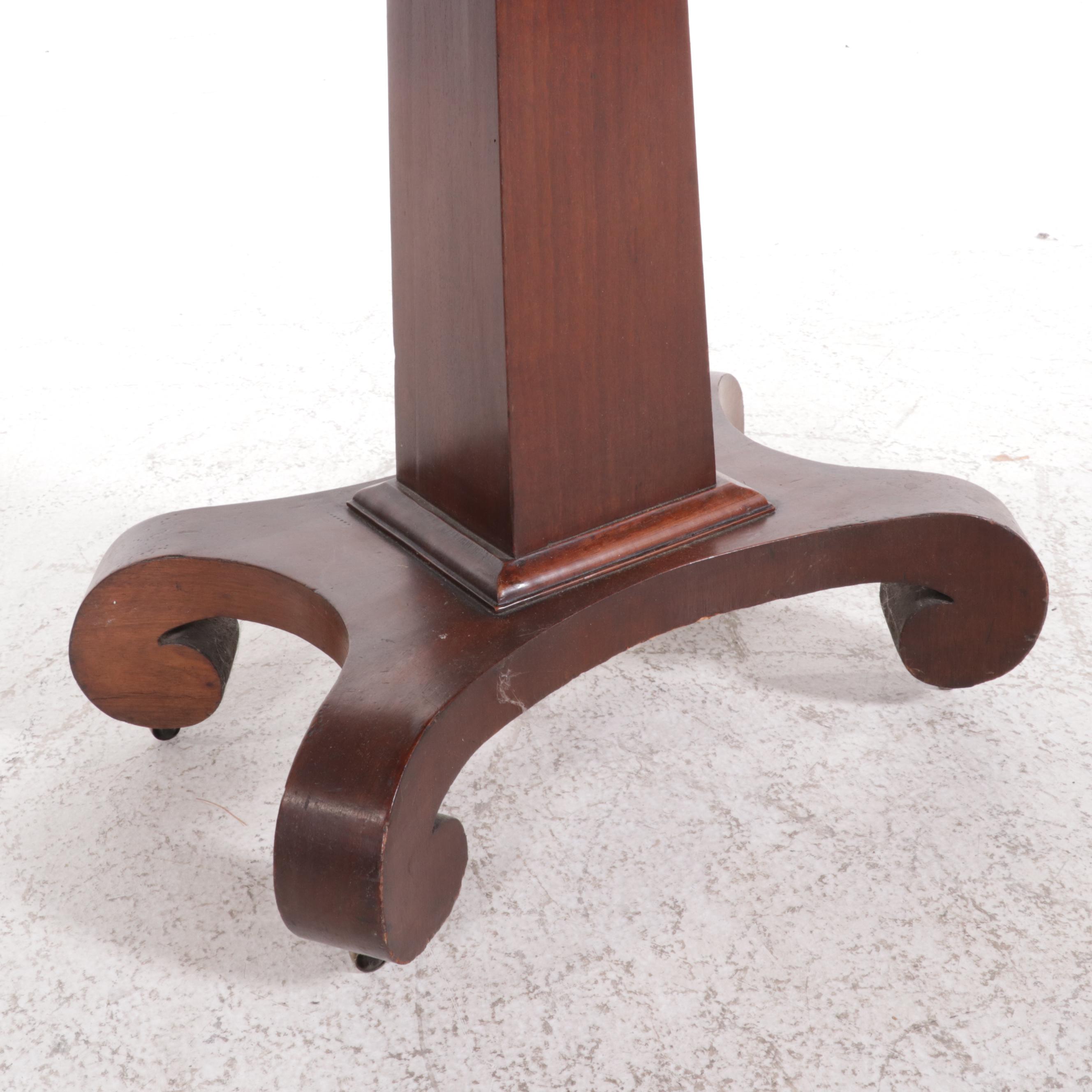 American Empire Walnut Flip-Top Games Table, Mid-19th Century