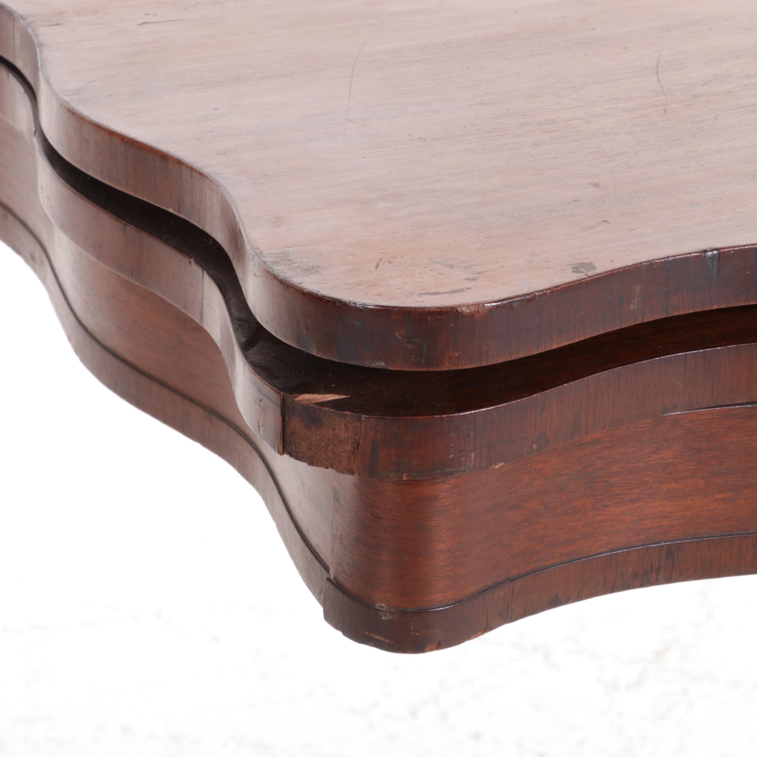 American Empire Walnut Flip-Top Games Table, Mid-19th Century