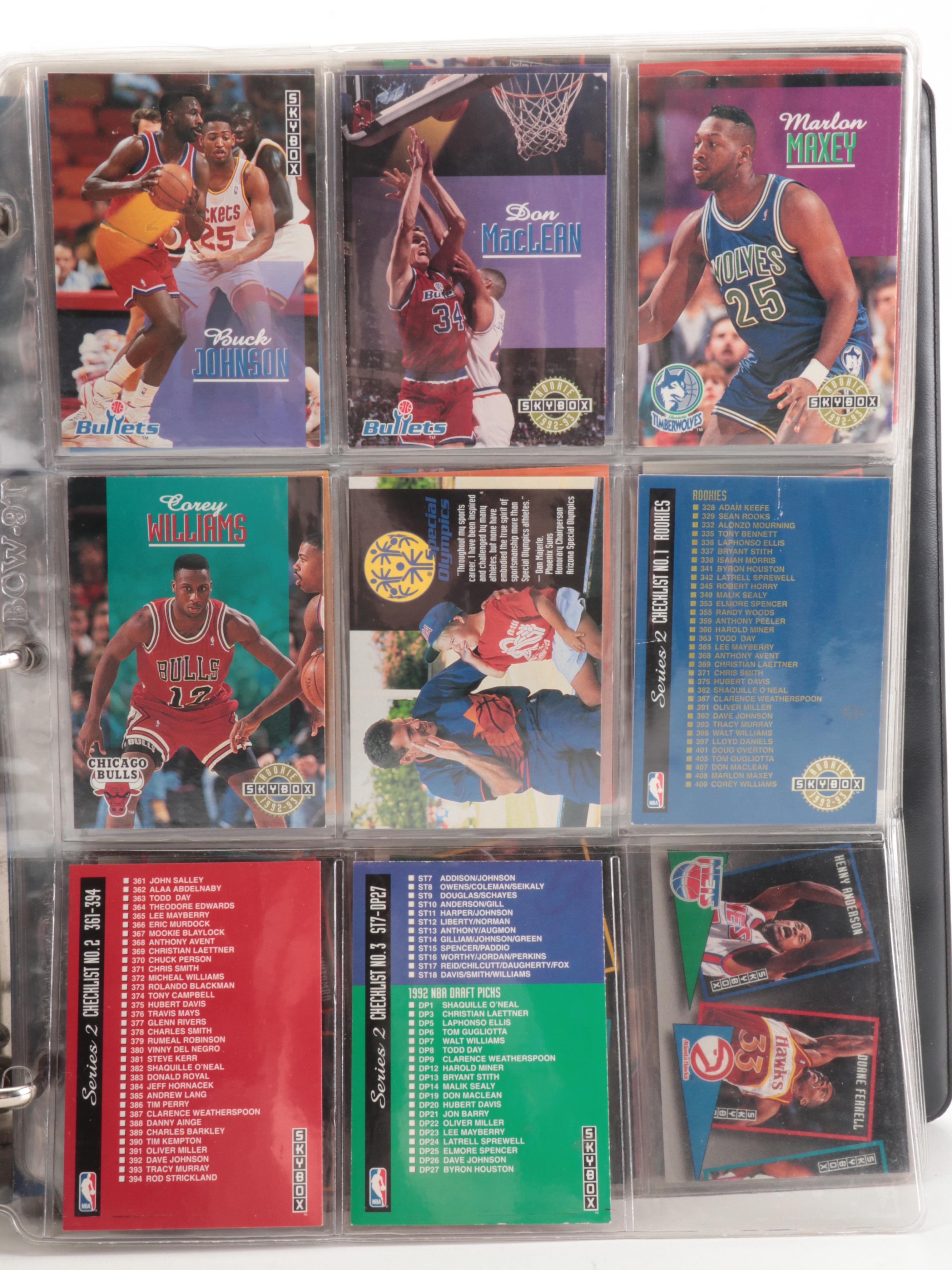 Skybox Basketball Cards Including Jordan, Mourning Rookie, More Stars, 1990s