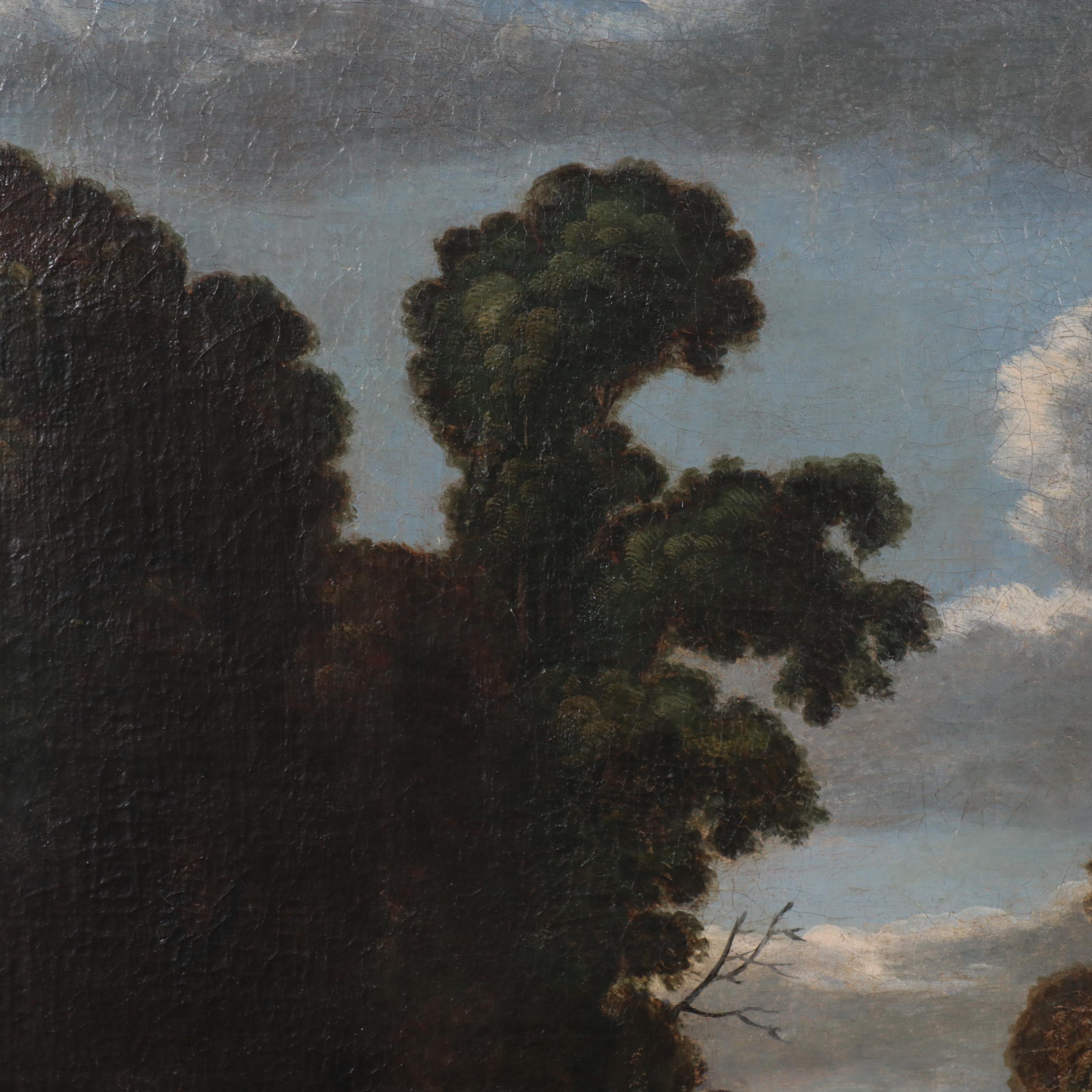 Continental Oil Painting of Battle Scene