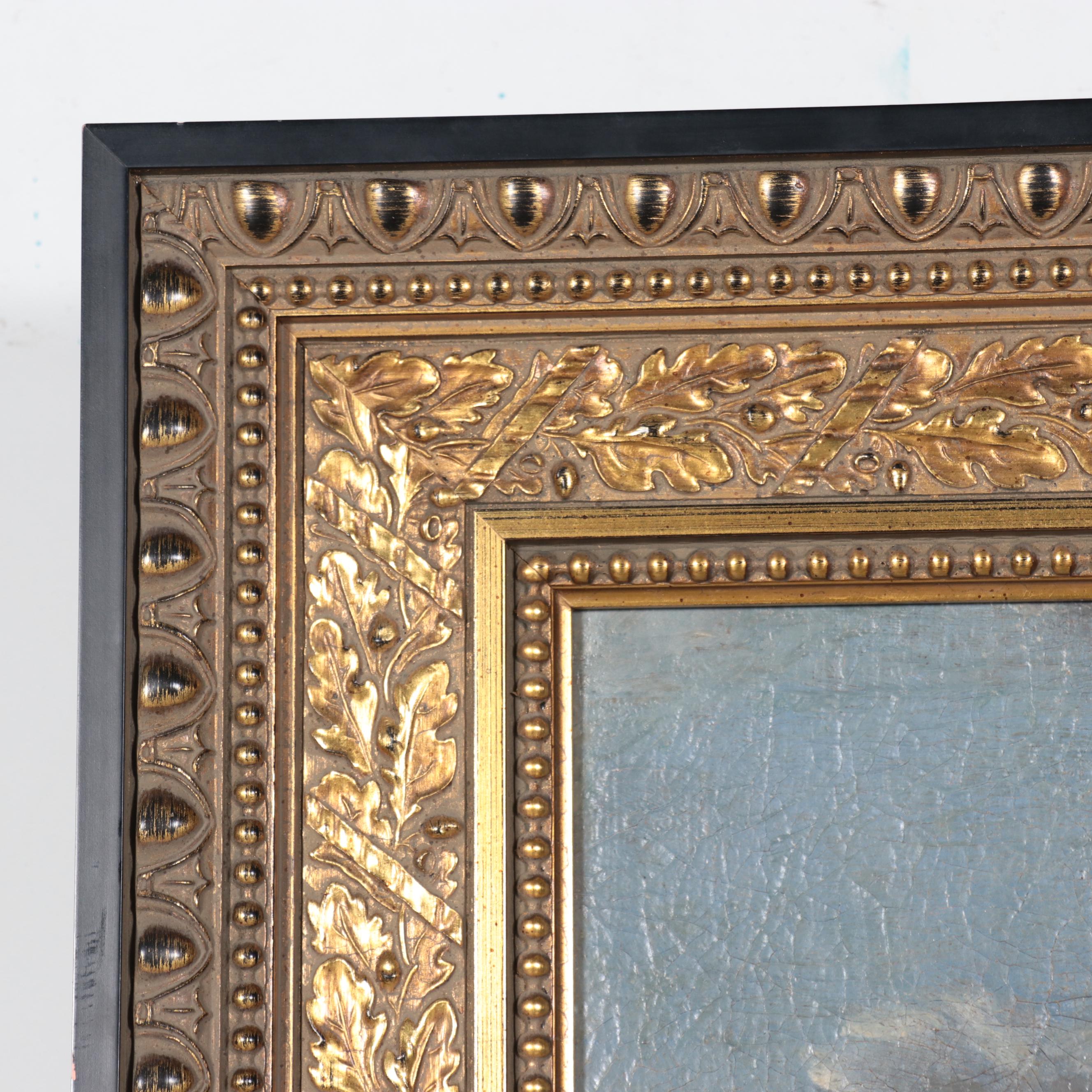 Continental Oil Painting of Battle Scene