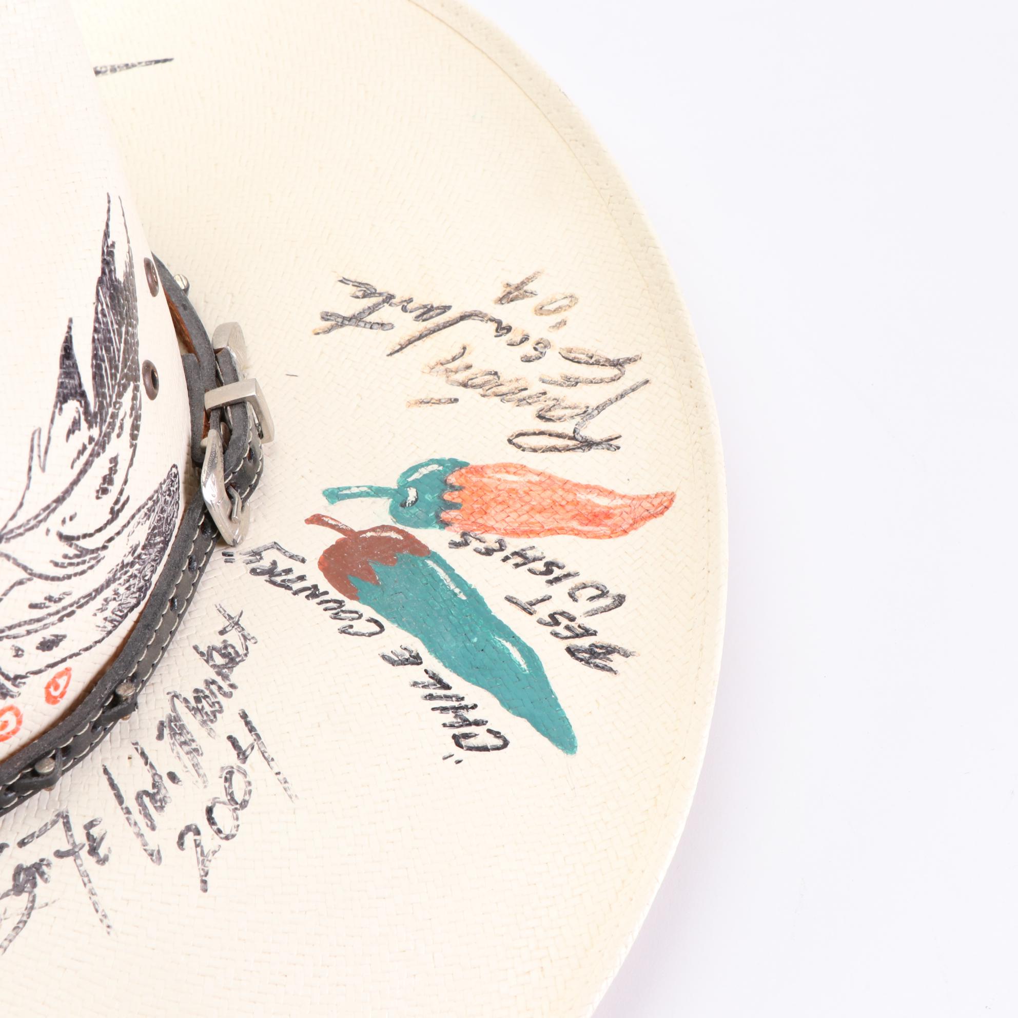 Western Straw Hats with Country Music and Native American Artist Signatures