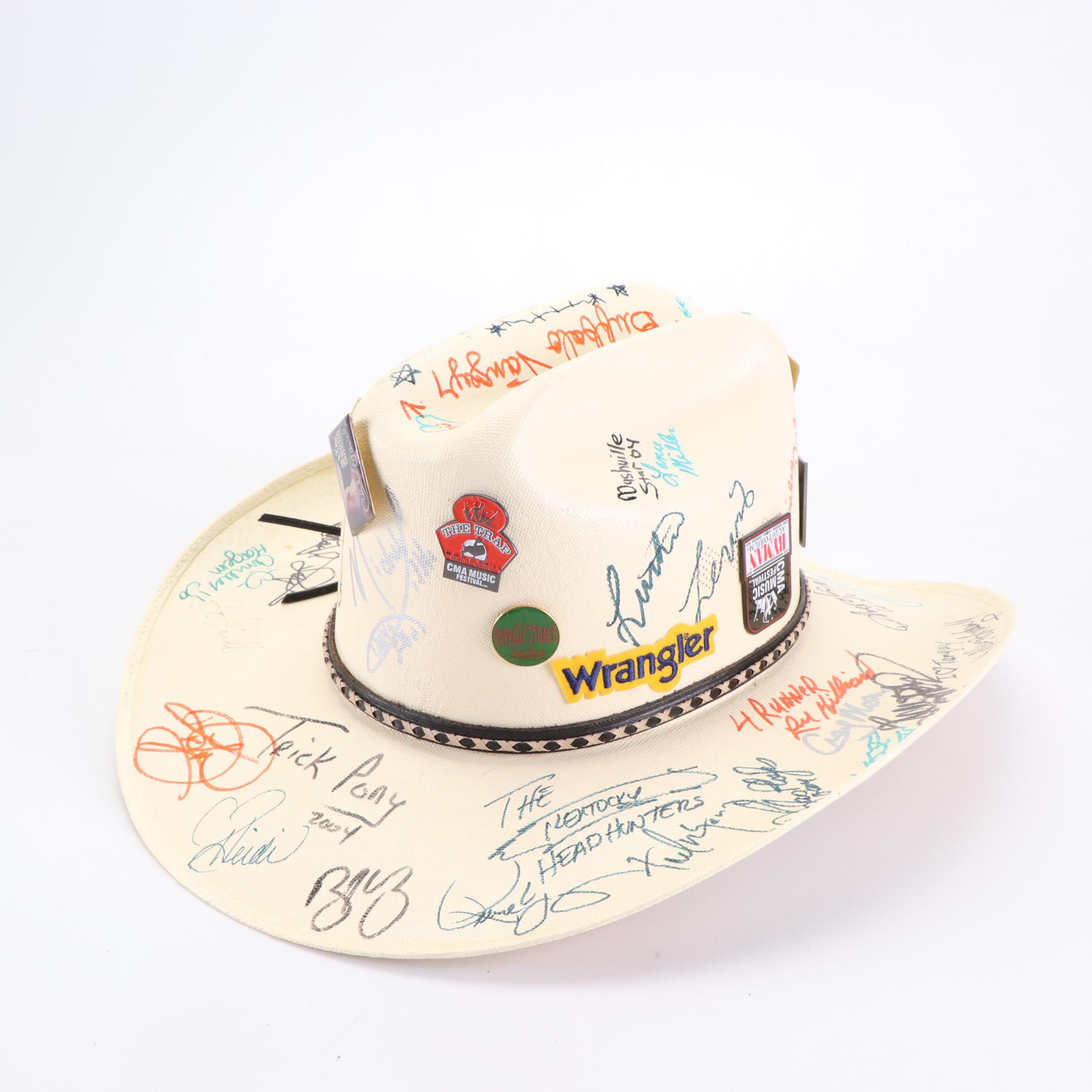 Western Straw Hats with Country Music and Native American Artist Signatures