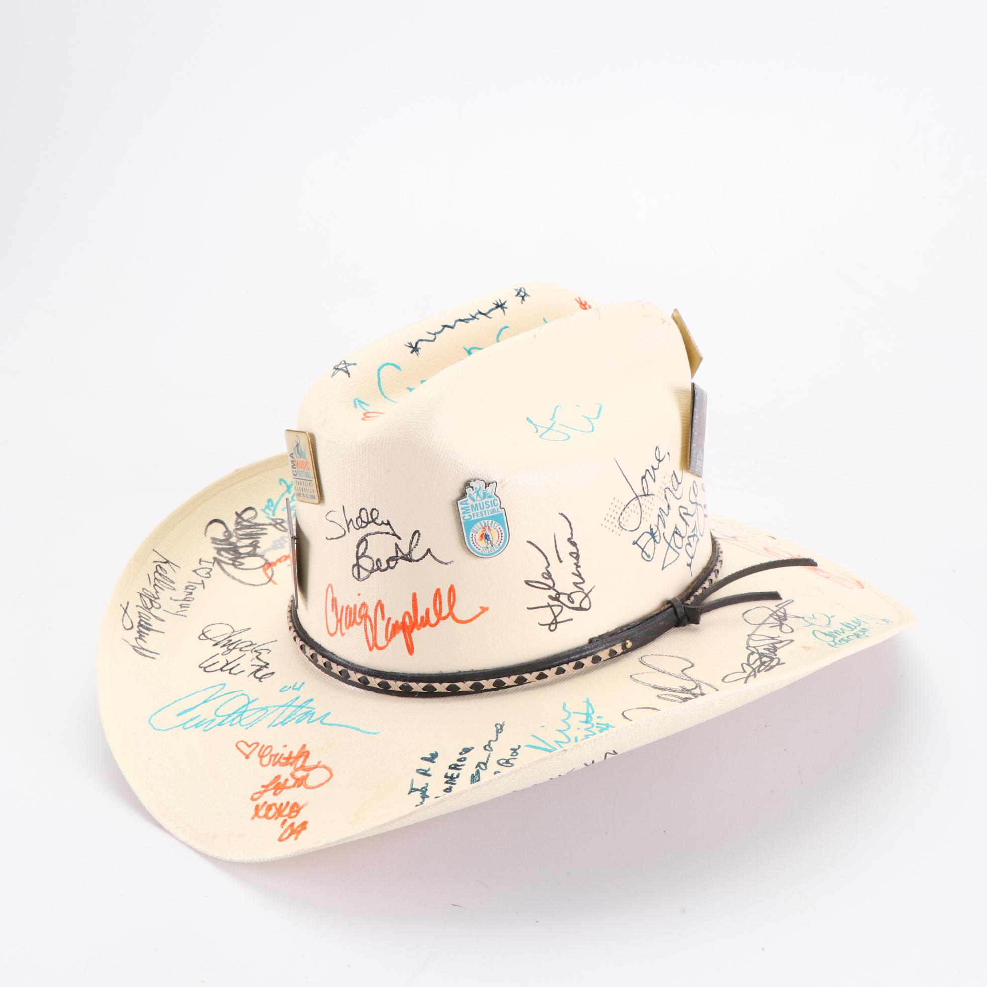 Western Straw Hats with Country Music and Native American Artist Signatures