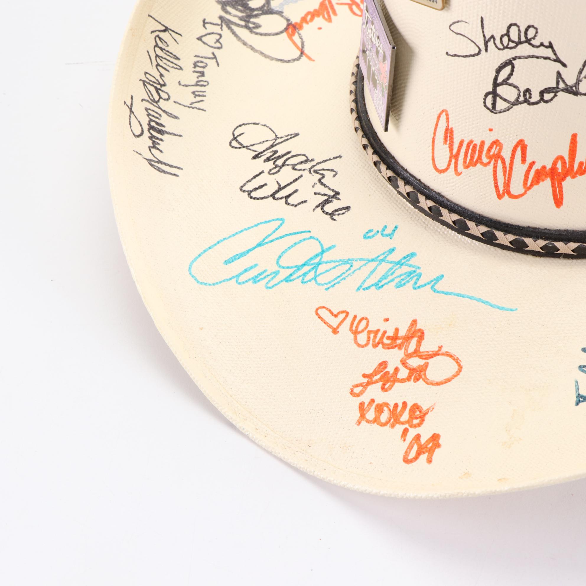 Western Straw Hats with Country Music and Native American Artist Signatures