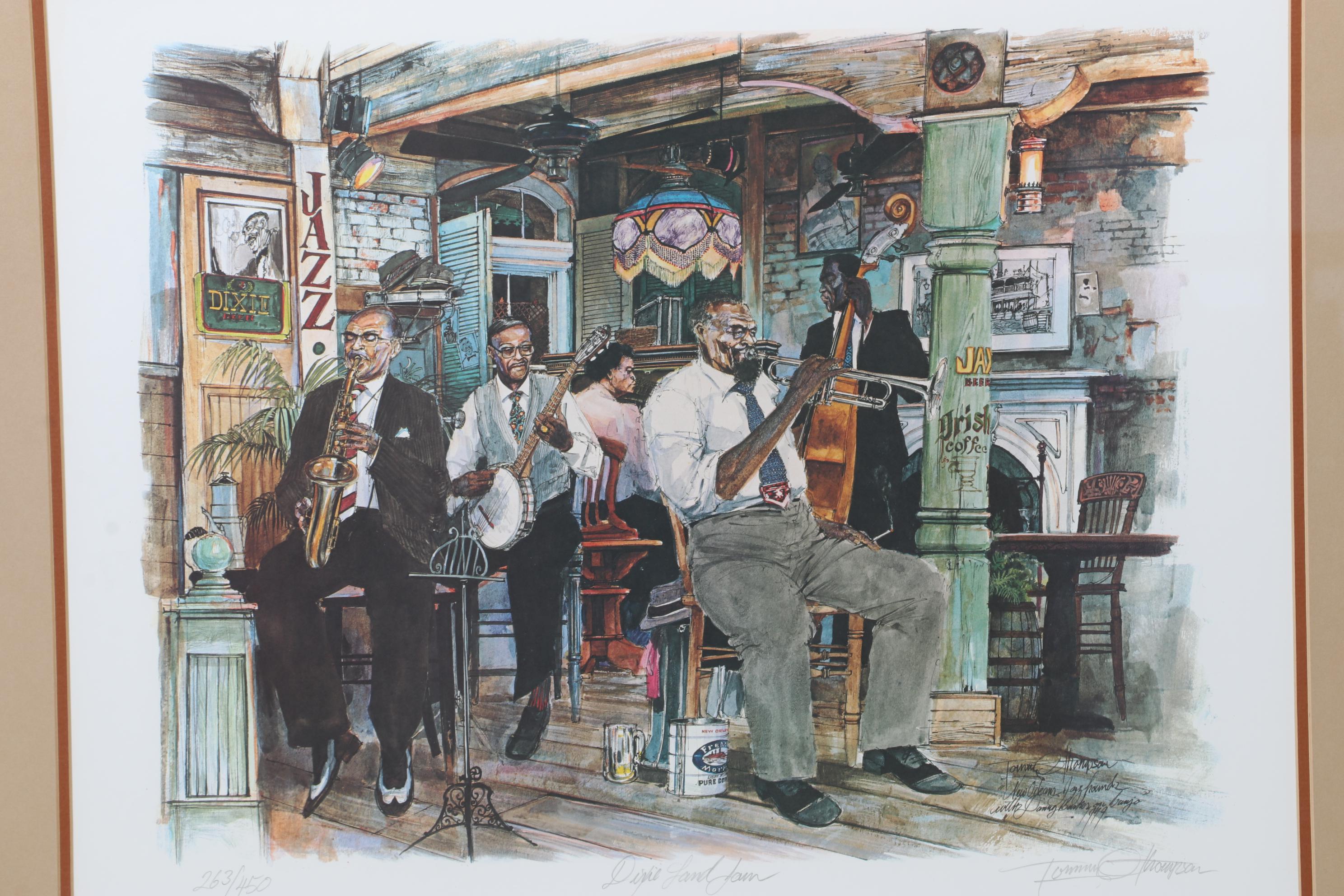 Tommy G. Thompson Offset Lithograph "Dixie Land Jam," Circa 1979