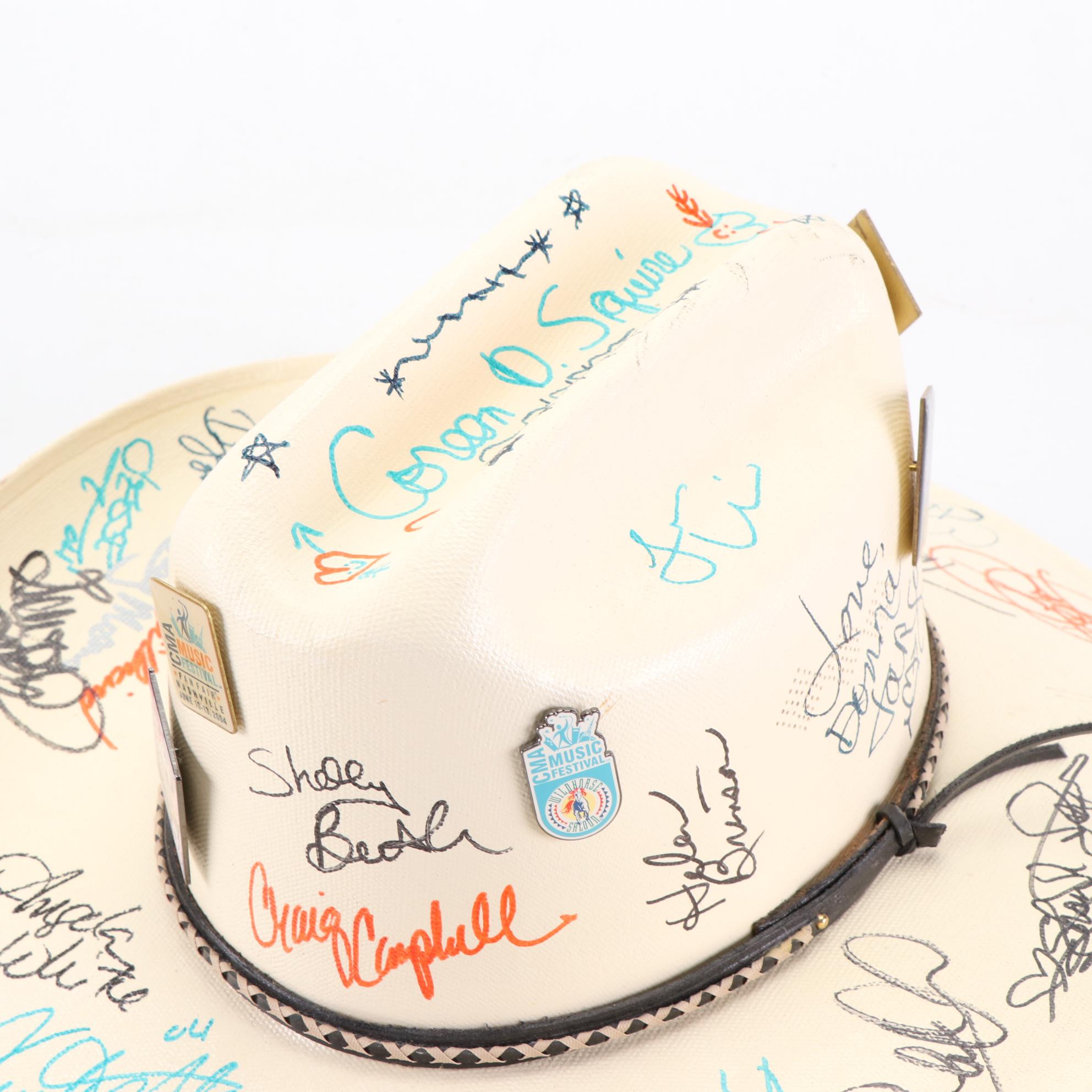 Western Straw Hats with Country Music and Native American Artist Signatures