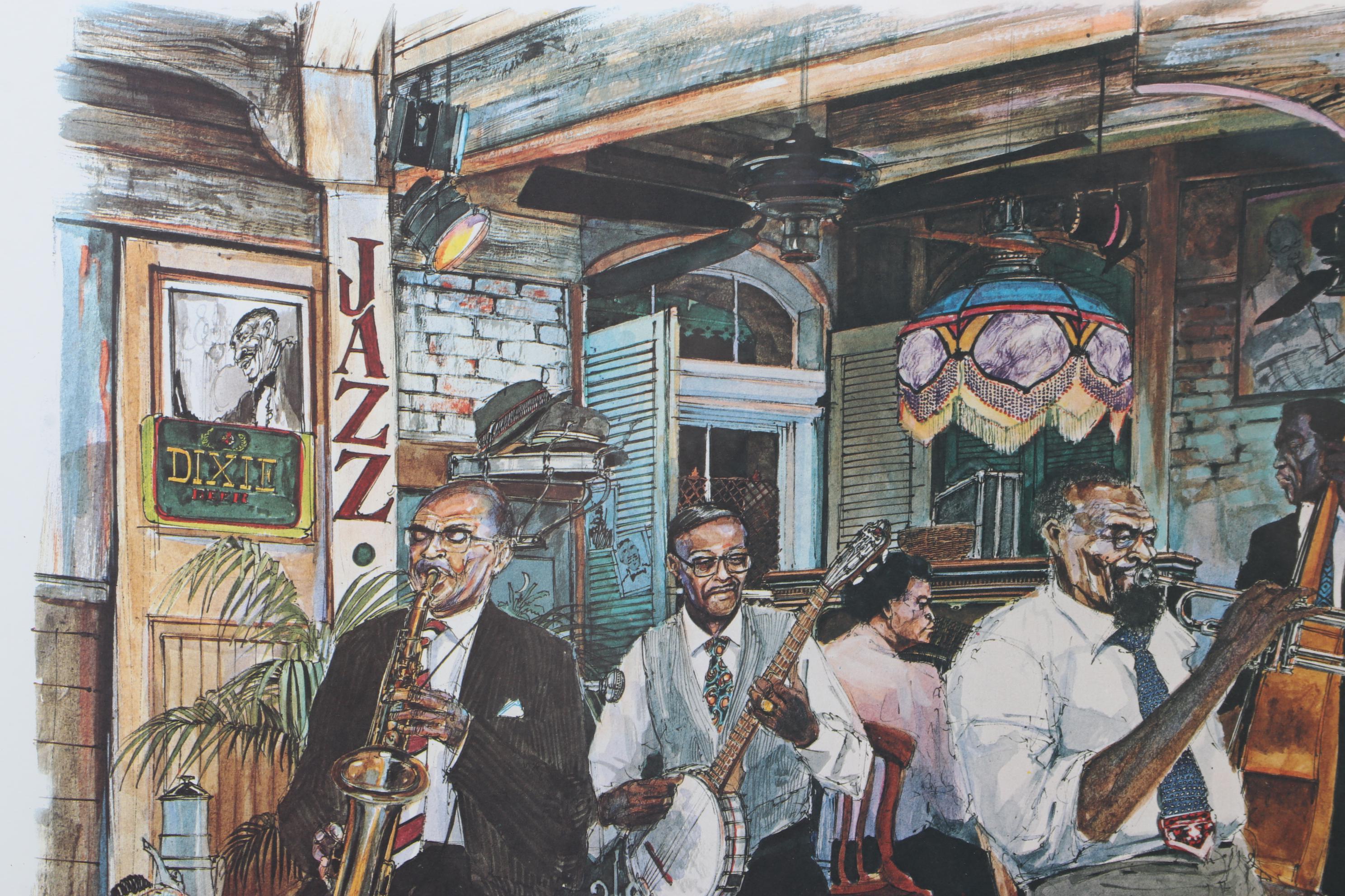 Tommy G. Thompson Offset Lithograph "Dixie Land Jam," Circa 1979