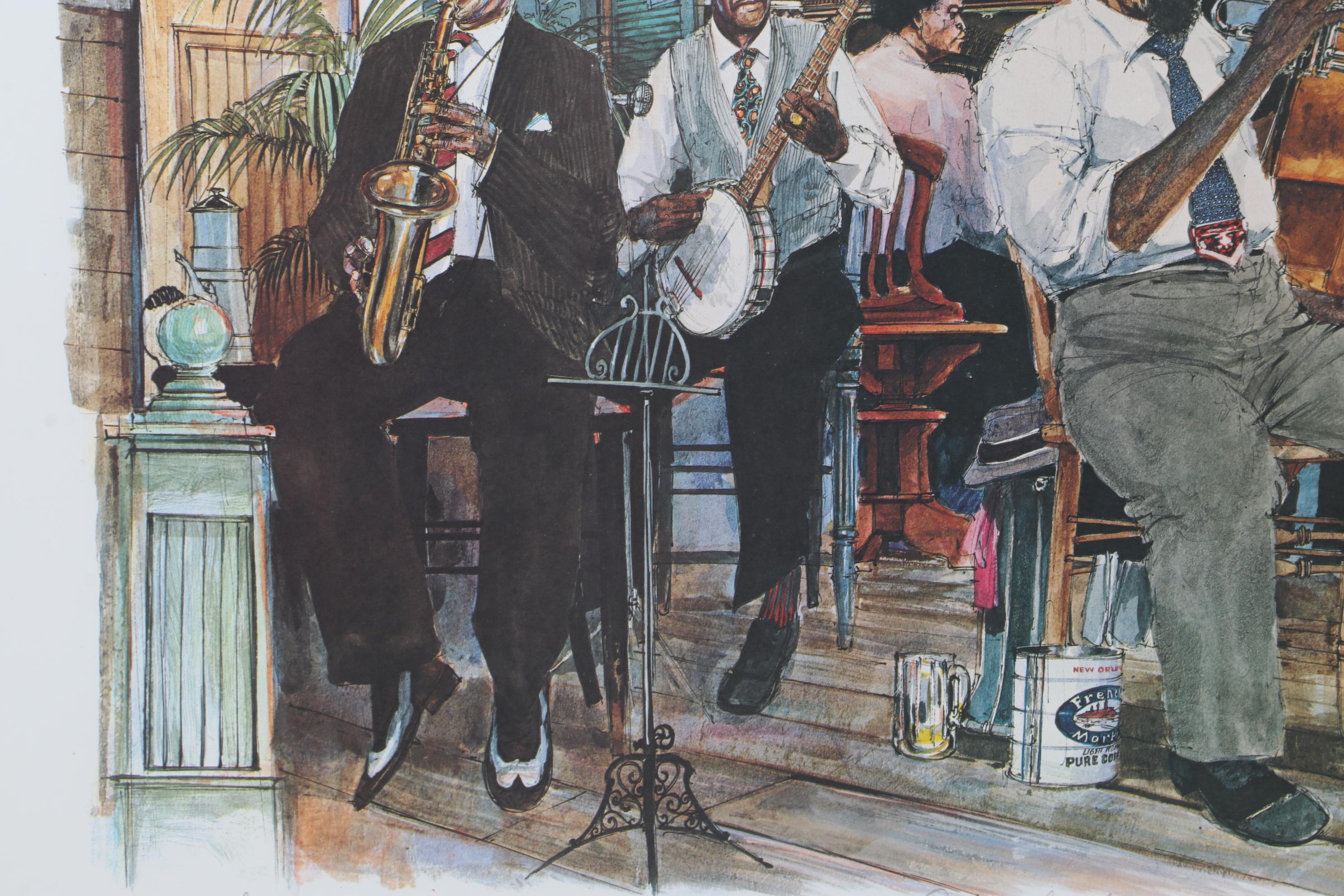 Tommy G. Thompson Offset Lithograph "Dixie Land Jam," Circa 1979