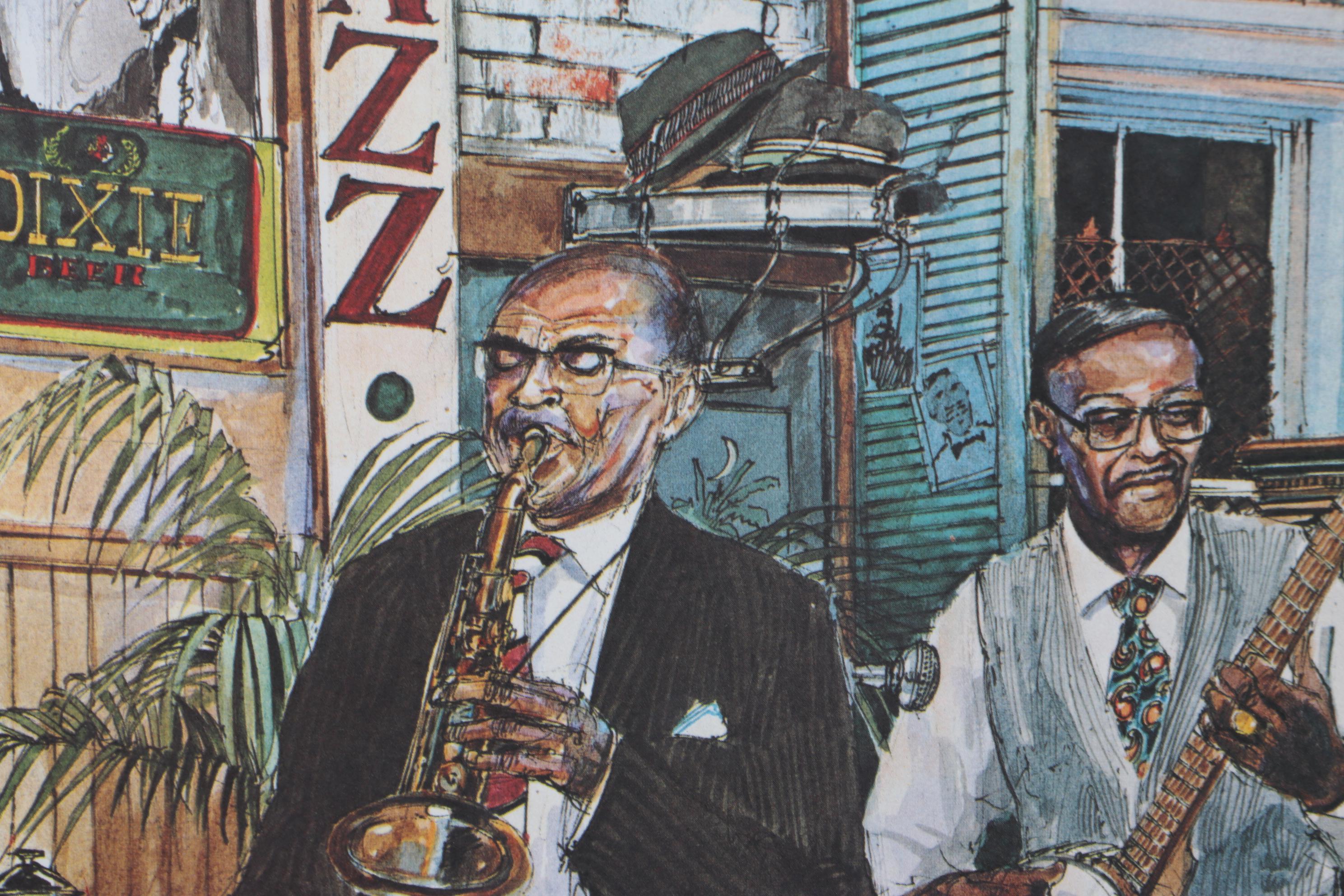 Tommy G. Thompson Offset Lithograph "Dixie Land Jam," Circa 1979