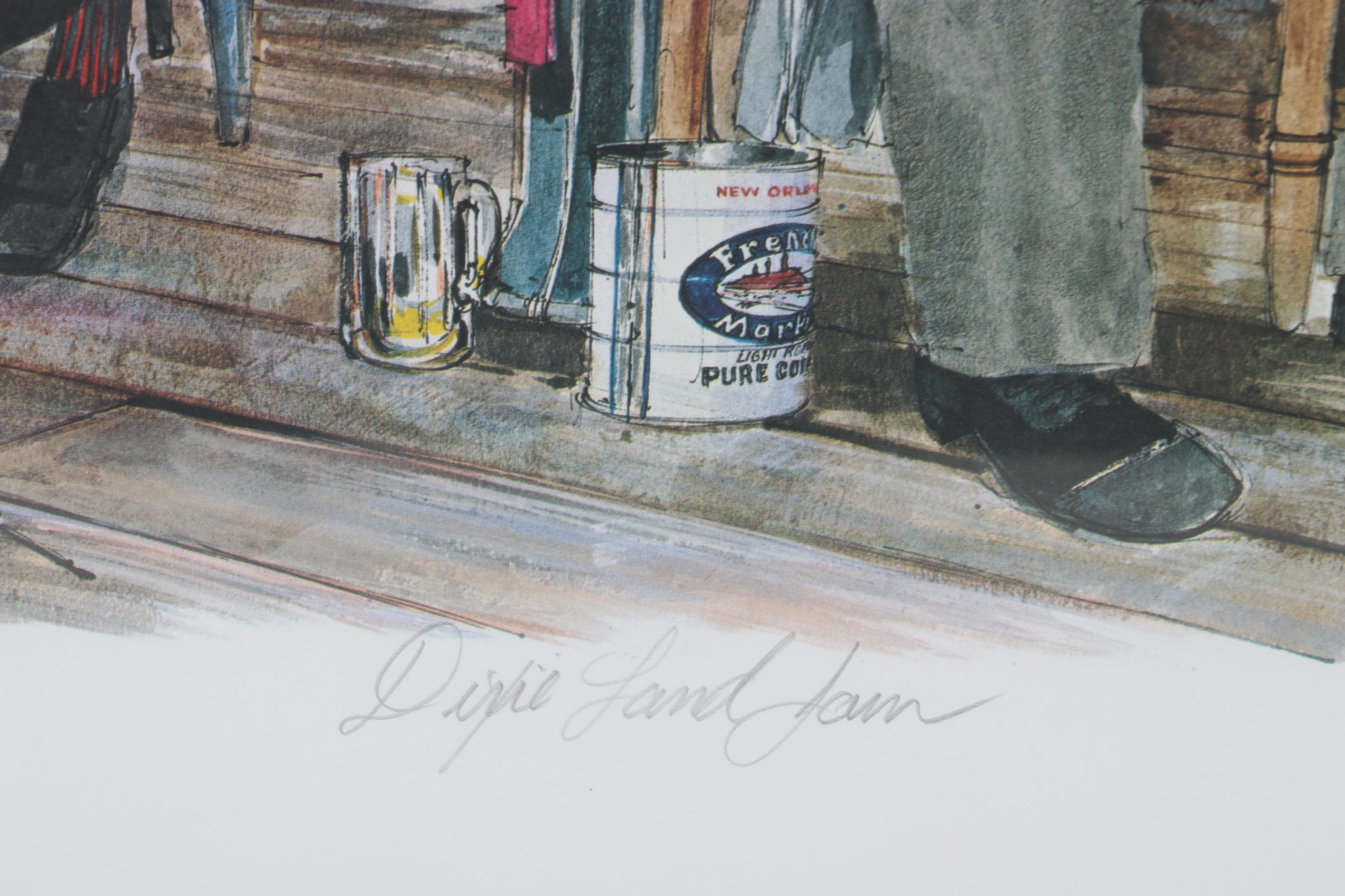 Tommy G. Thompson Offset Lithograph "Dixie Land Jam," Circa 1979