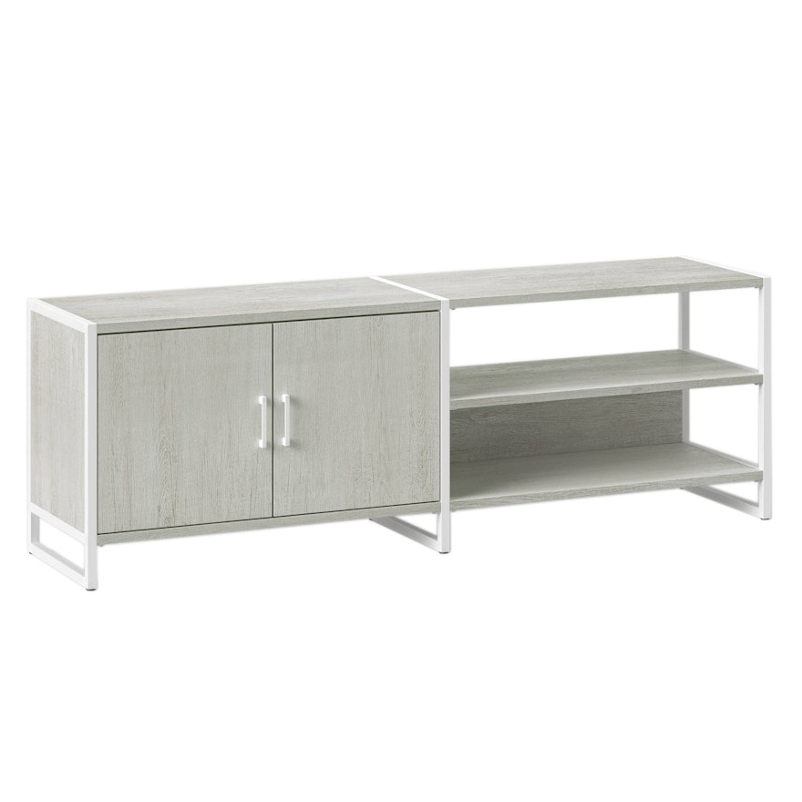 Project 62 Paulo Media Stand in Weathered White Finish