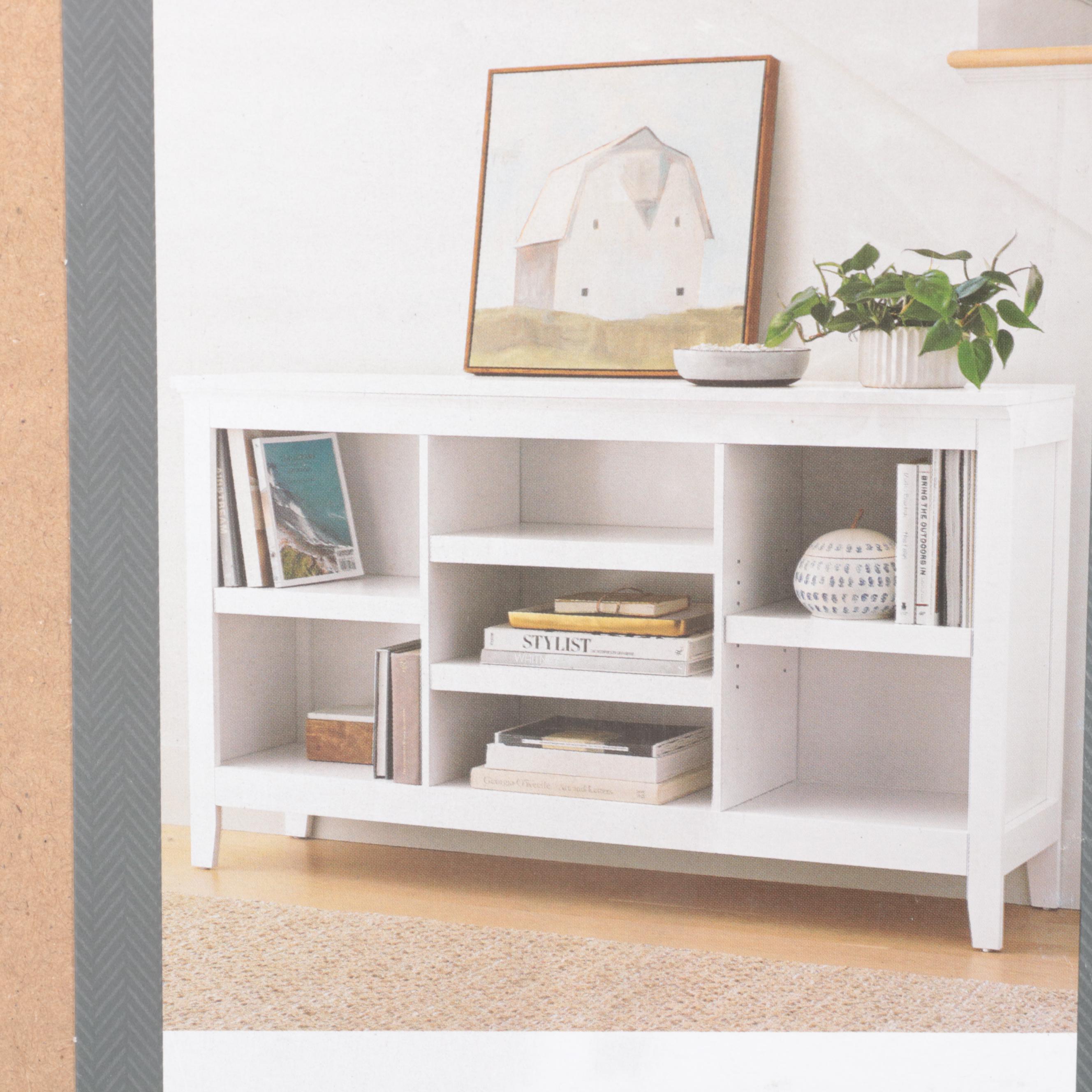 Threshold Carson White Finish Horizontal Bookcase